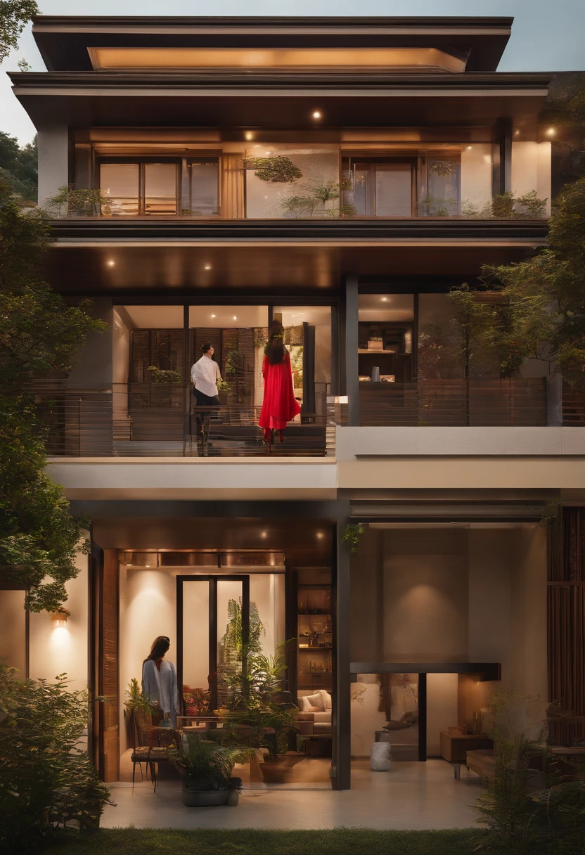 The Bai family moved into the second floor of their new house with great joy