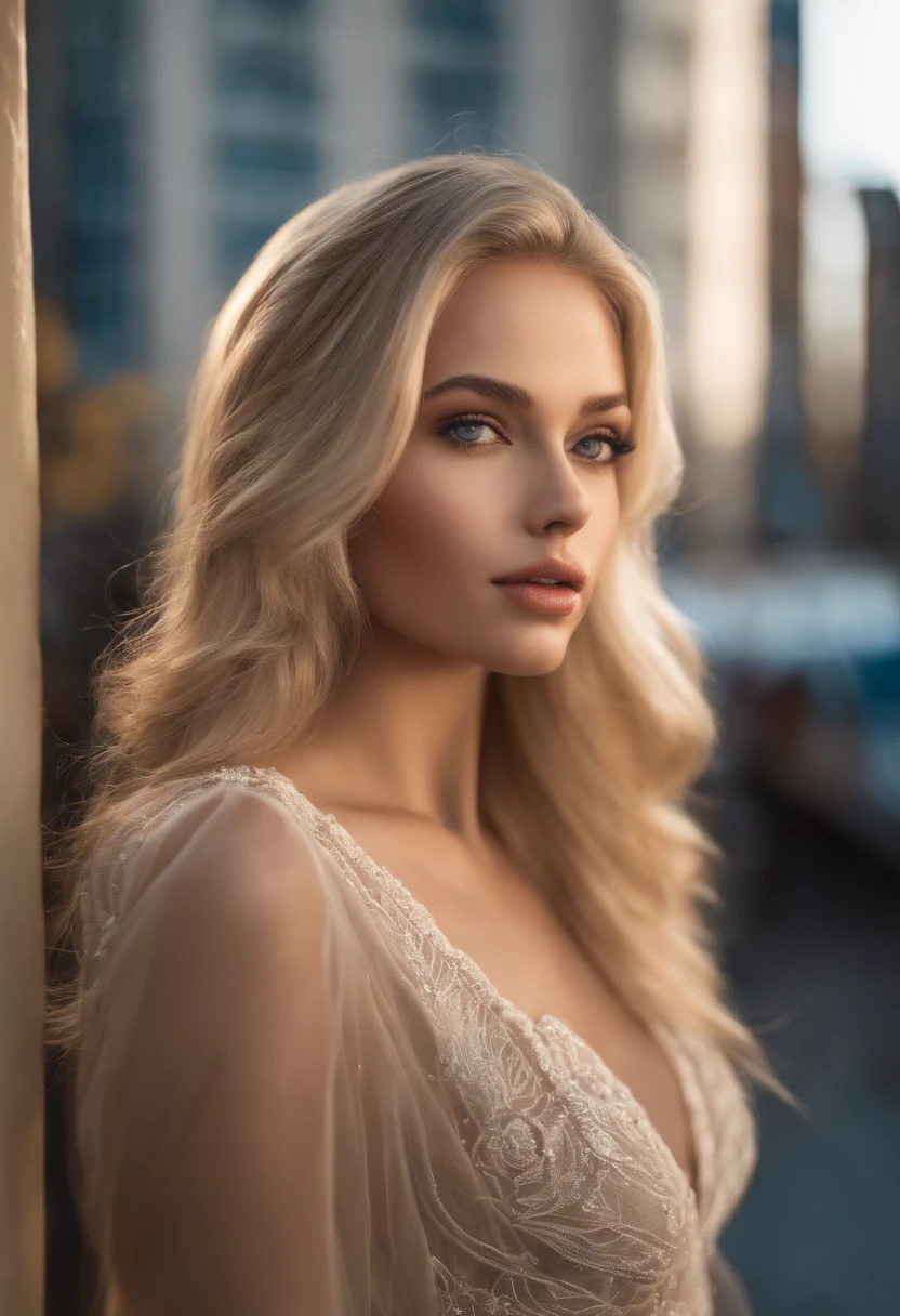 Arafed Frau komplett , Sexy girl with blue eyes, Ultra-realistisch, Akribisch detailliert, portrait sophie mudd, blonde hair and large eyes, Selfie einer jungen Frau, Kammeraugen, Corinna Kopf, Frei von Make-up, Natural makeup, Blick direkt in die Kamera, Gesicht mit Artgram, Dezentes Make-up, Great full body photo,medium to large bust size, Sitzen am Strand, Un New York