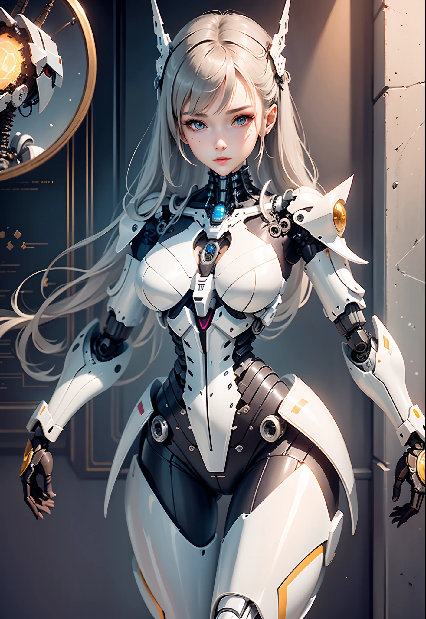 (original) , (very detailed wallpaper) , very detailed illustrations, (1 Girl) , beautiful eyes, (delicate face) , perfect detail,
((mechanical parts)), mechanical spine, mechanization, future, wide hips, laboratory, ((mecha)), stylish energy \(module\), repairing,
(best lighting) , (super complex detail) , 4K Unity, (super detailed CG: 1.2) , (8K: 1.2) , lifelike,