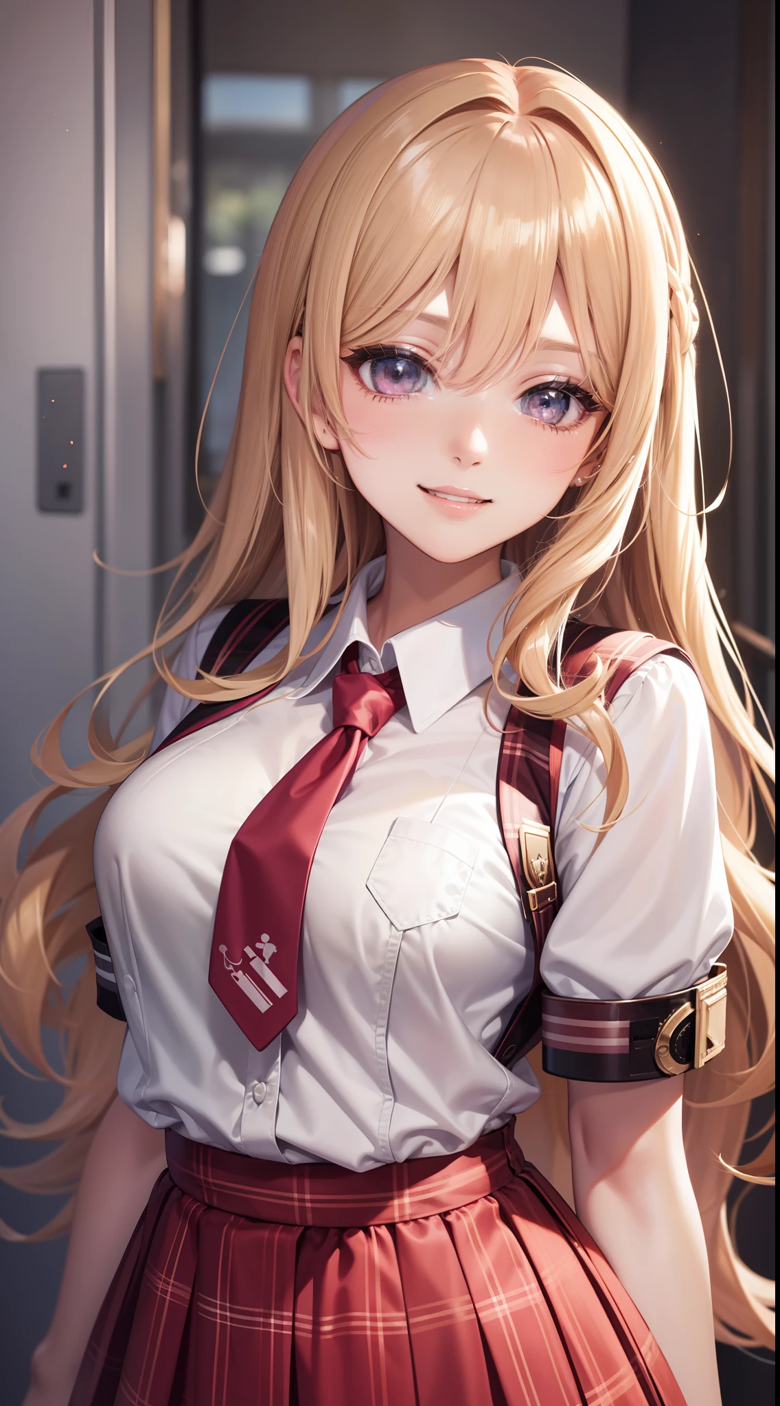 Beautiful girl girl smiling school uniform best quality multiple girl harem masterpiece long blonde hair brown hair pink hair