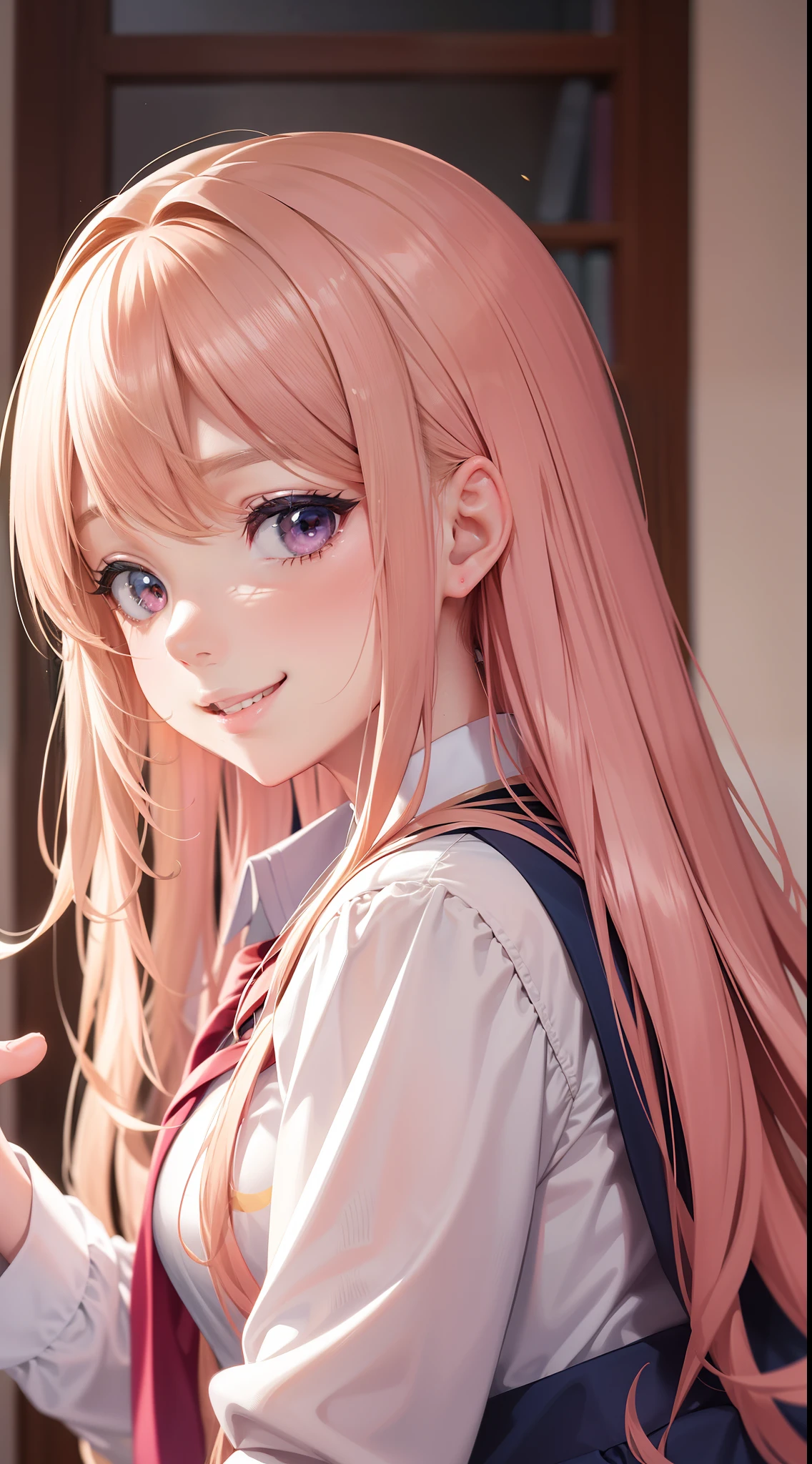 Beautiful girl girl smiling school uniform best quality multiple girls harem masterpiece long blonde hair brown hair pink hair