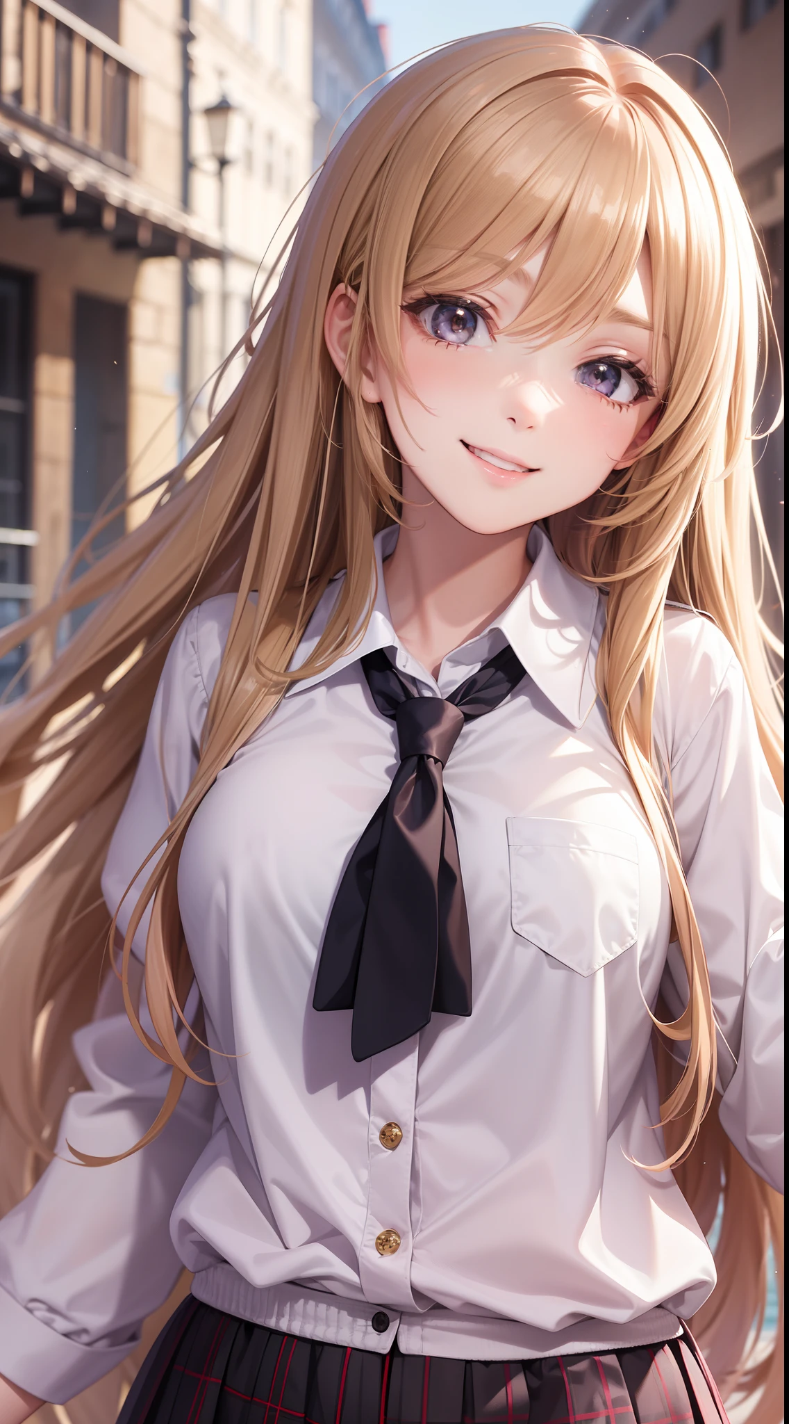Beautiful girl girl smiling school uniform best quality multiple girls harem masterpiece long blonde hair brown hair pink hair