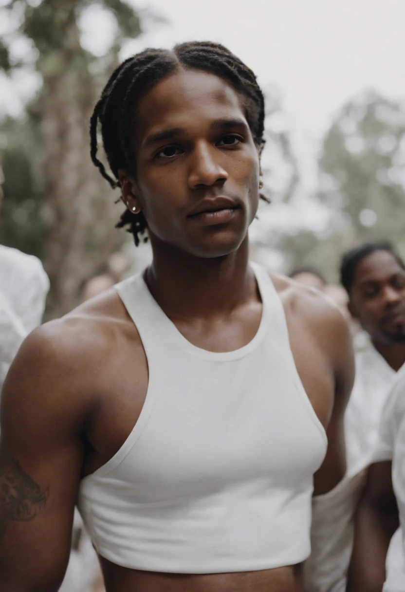 a$ap rocky wearing a white thong
