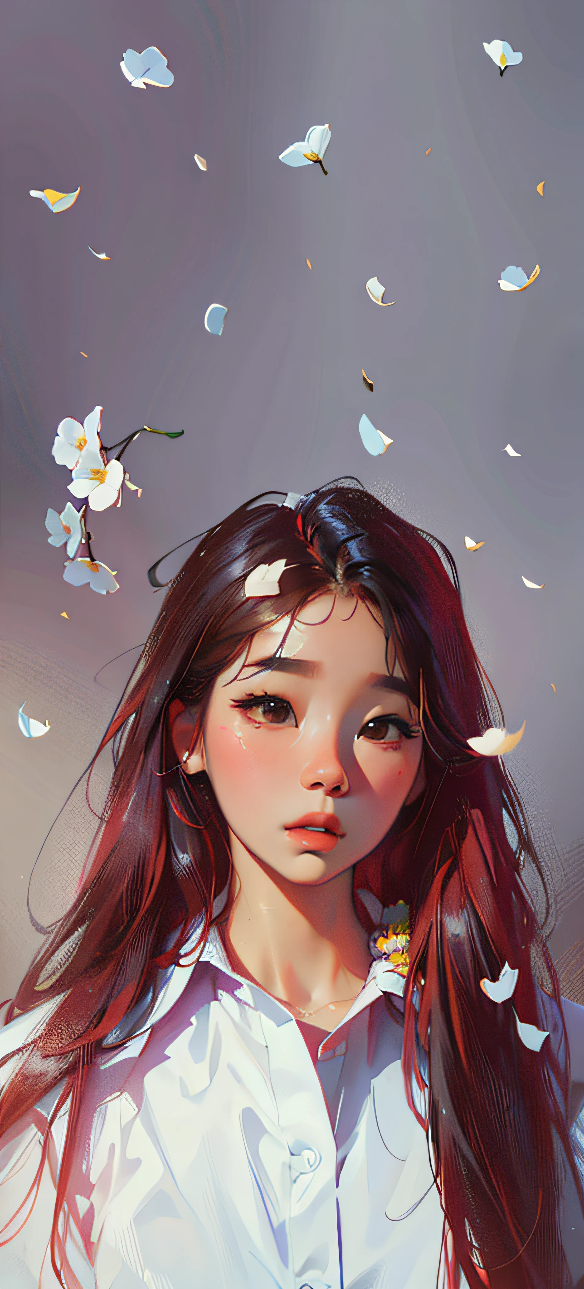 ((Best Quality, 8K, Masterpiece: 1.3)), best quality, ultra high res, (photorealistic:1.4),1girl, IU, Lee Ji-eun, iu art, arms behind back, colorful, clear sharp focus, soft lights, Intricate details, perfect face, a close up of a woman with long hair and flowers in her hair, jinyoung shin, bae suzy, jinyoung shin art, jaeyeon nam, taejune kim, iu, portrait of jossi of blackpink, flowers on heir cheeks, kim doyoung, with flowers, by Kim Hwan-gi, heonhwa choe, portrait of female korean idol