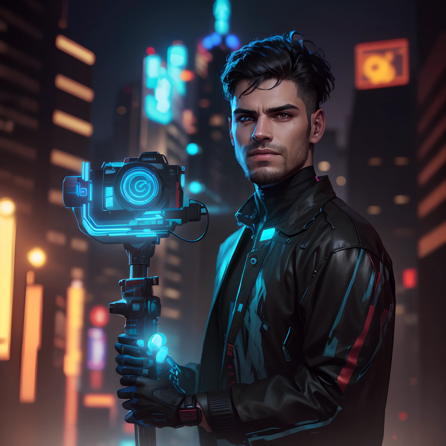 Change background cyberpunk handsome boyrealistic face 8k ultra realistic,