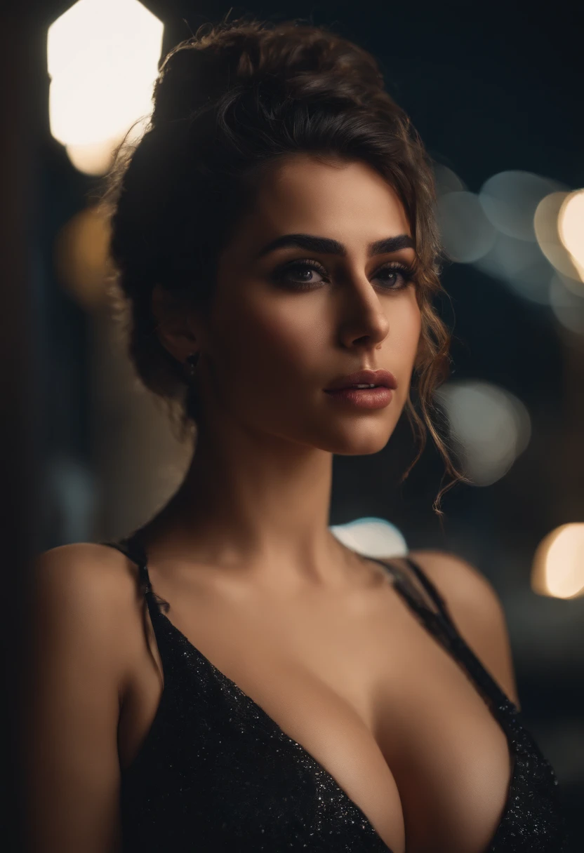 8k, RAW photo, best quality, masterpiece:1.2),(realistic, photo-realistic:1.37),Hospital,night, rain, wet,cityscape,night, city,soft light,"photo of a Beauty Arabic women with Huge boob, extremely beautiful face,bust,Random hairstyle,Random hair color,Naughty expression,pigsney, adult content,nsfw