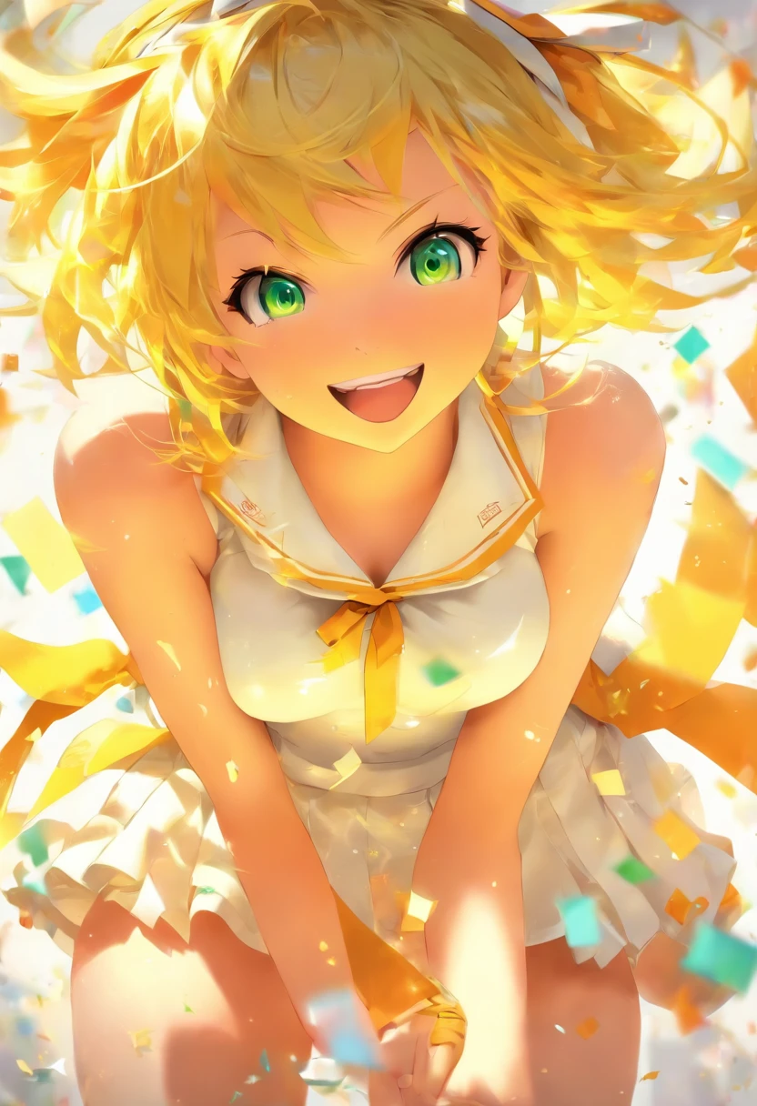 Kagamine Rin, school uniform, white underwear panties, skirt, white background,Instruction manual diagram, performance diagram,