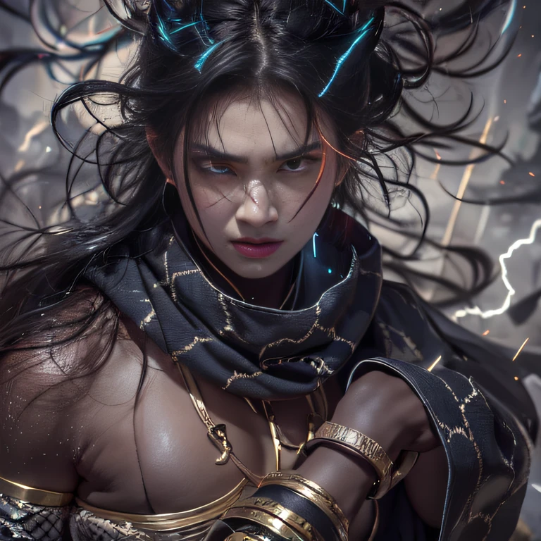 (Explosive ruins)eyes filled with angry,He clenched his fists,Rush up,Deliver a fatal blow to your opponent,full bodyesbian,Full Body Male Mage 32K(tmasterpiece,k hd,hyper HD,32K)Long flowing black hair,Campsite size,zydink, a color, patriot (废墟), (Linen batik scarf), Angry fighting stance, looking at the ground, Batik linen bandana, Chinese python pattern long-sleeved garment, (Abstract propylene splash:1.2), Dark clouds lightning background,Flour flies(realisticlying:1.4),Black color hair,Flour fluttering,Background fog, A high resolution, the detail, RAW photogr, Sharp Re, Nikon D850 Film Stock Photo by Jefferies Lee 4 Kodak Portra 400 Camera F1.6 shots, Rich colors, ultra-realistic vivid textures, Dramatic lighting, Unreal Engine Art Station Trend, cinestir 800,Flowing black hair,(((Male mage))),The male mage was furious,