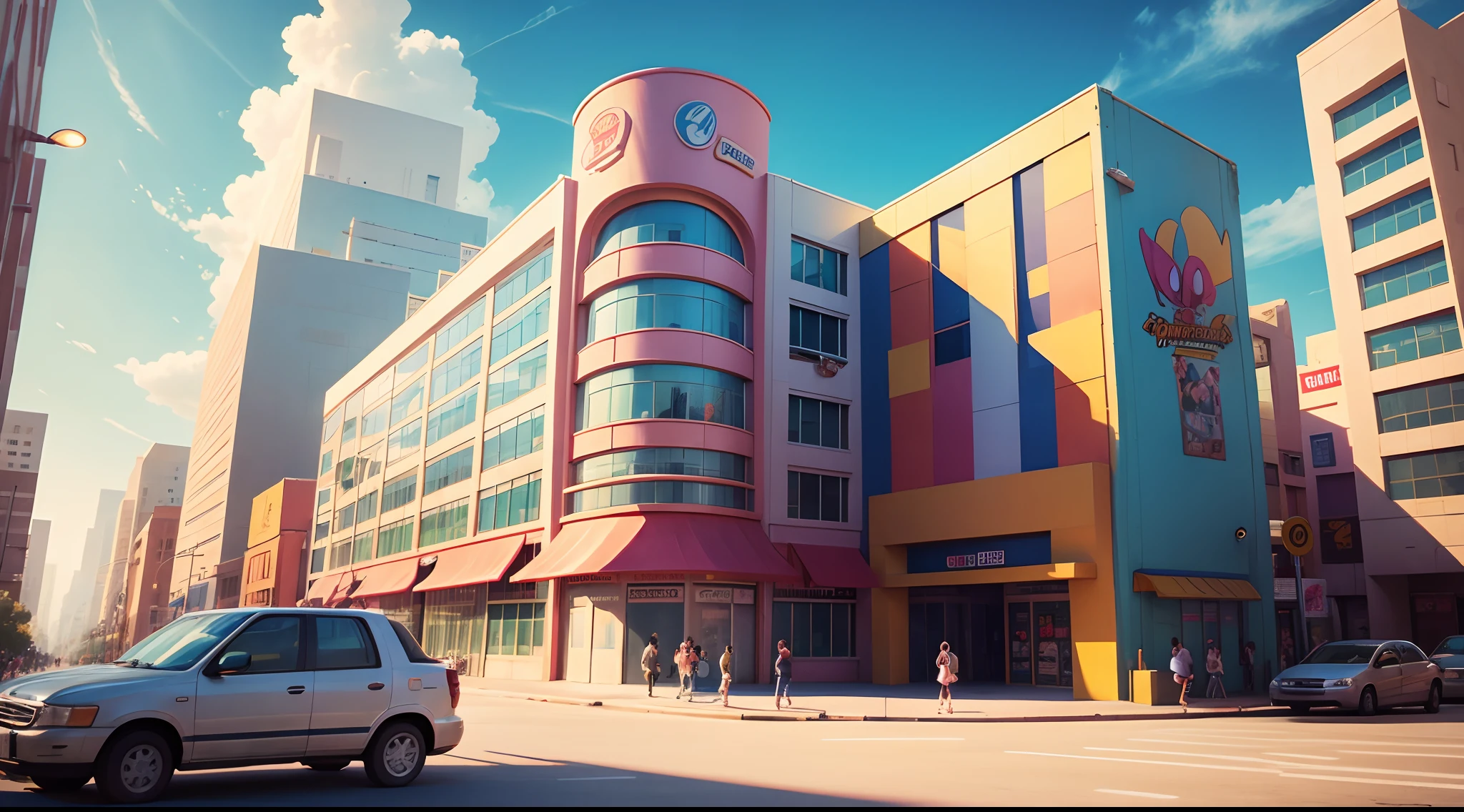 Cartoon mall building