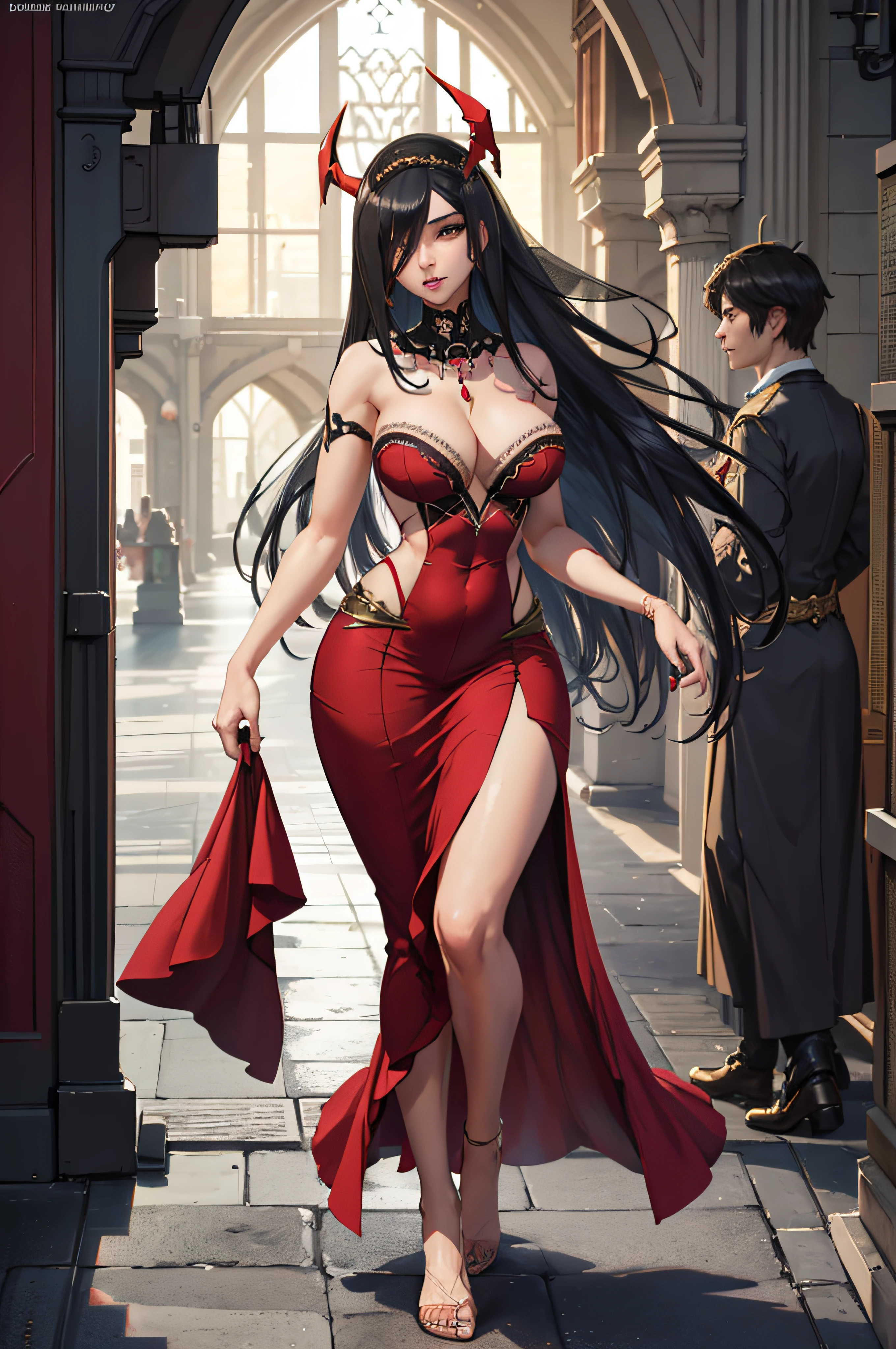 friedrichwedding, headfriedrichwedding, bridal veil, elbow gloves, 
mature woman walking by the huge window in a corridor of a grandiose palace, wearing a short sexy and elegant red dress, while playing with a small white dog with her bare foot, older female, long black hair, hair accessory, earings, thin necklace, large breasts, cleavage, bare legs, shaped thighs, barefoot, red dress, short dress, elegant dress, by the window, palace, red carpet, corridor, morning light, sunlight, ethereal, looking at viewer, seductive anime girl, seductive look, sexy pose, full body, (full body shot:1.1), beautiful detailed eyes, beautiful detailed girl, curvy:1.1, dynamic pose, fashion clothing with diverse colors, perfect eyes, perfect face, perfect retina, perfect hands, perfect fingers, perfect feet, perfect toes, ultra detail face, ultra detail hair, very detailed eyes and face, ambient occlusion, cinematic lighting, field of view, fluid motion, harmony, interconnected elements, movie lighting, photorealistic lighting, realistic shadows, (vibrant colors:1.05), vivid lighting, warm and cool color palette, amazing, solo, trending on artstation pixiv, 8k wallpaper, best quality, CG, detailed painting, fine detail, (High Quality:1.4), high resolution, huge file size, illustration, Intricate Details, masterpiece, (photorealistic:1.4), professional artwork, (raw photo:1.2), reflective art, sharp focus, super detailed, unified, very detailed, extremely detailed artgerm, (nsfw) Not Safe For Work,