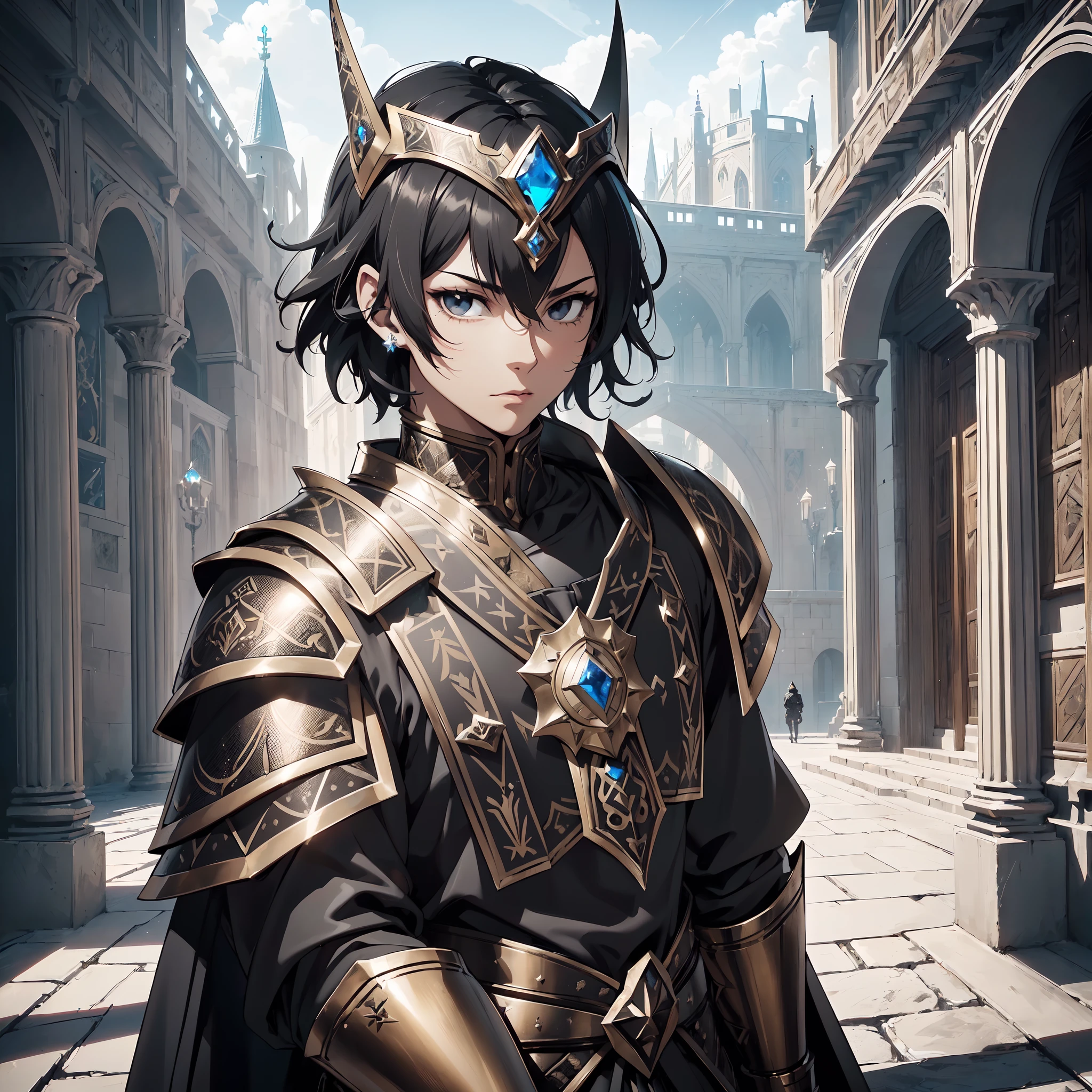 128K Ultra High Definition,
128K Ultra High Quality,
128K Ultra High Resolution,
Best Definition,
Best Quality,
Best Resolution,
Perfectly Detailed,
Perfectly Designed,
Extremely Detailed,
Extremely Designed,
Hyper Detailed,
Hyper Definition,
Hyper Quality,
Hyper Resolution,
Masterpiece,
(((Anime))),
Body Shot,
(((Boy))),
Handsome,
Muscular Body,
(((Black Short Hair))),
(((Black Eyes))),
(((Hyper Detailed & Perfectly Designed Bronze Armor Plates))),
(((Hyper Detailed & Perfectly Designed Engraving Jeweled Baron Armor With Headpiece))),
(((Inside Of Medieval Royal Palace Background Scenery))),