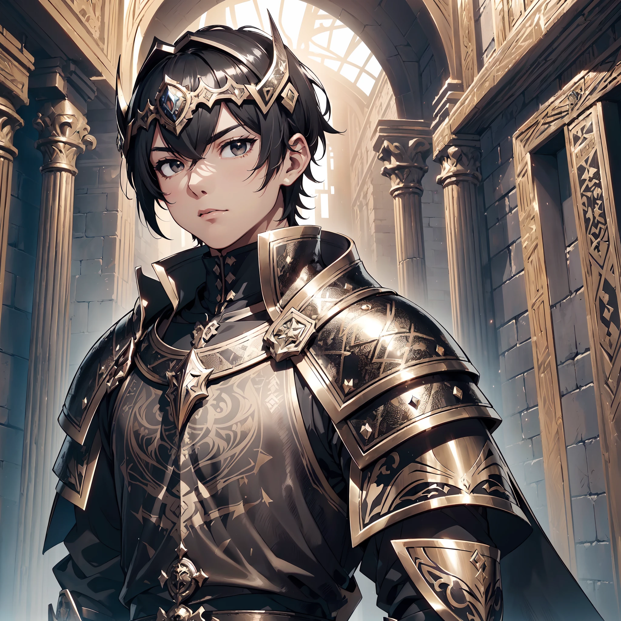 128K Ultra High Definition,
128K Ultra High Quality,
128K Ultra High Resolution,
Best Definition,
Best Quality,
Best Resolution,
Perfectly Detailed,
Perfectly Designed,
Extremely Detailed,
Extremely Designed,
Hyper Detailed,
Hyper Definition,
Hyper Quality,
Hyper Resolution,
Masterpiece,
(((Anime))),
Body Shot,
(((Boy))),
Handsome,
Muscular Body,
(((Black Short Hair))),
(((Black Eyes))),
(((Hyper Detailed & Perfectly Designed Bronze Armor Plates))),
(((Hyper Detailed & Perfectly Designed Engraving Jeweled Baron Armor With Headpiece))),
(((Inside Of Medieval Royal Palace Background Scenery))),