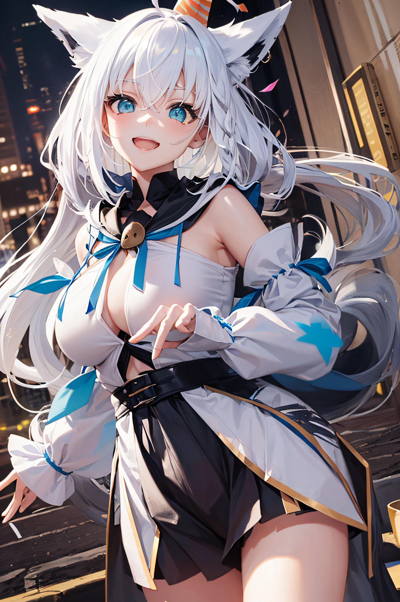 ​masterpiece, top-quality, Fubuki 1, white  hair, The upper part of the body, Look at viewers, The upper part of the body, is standing, Indoors,Life activities, ),((birthday party:1.5)),(masutepiece:1.2),,Outdoors,Best Quality,((Best Beautiful Girl)), High resolution, Unity 8k壁纸, (eradication))0.8), Perfect Lighting, extremely details CG, ( Perfectly structured wrist　Perfect Anatomy),model poses,Eyes open,(masutepiece:1.2), Best Quality, Fate Testarossa, 1girl in, Long hair, a blond,Twin-tailed, a black ribbon,(Park, High resolution, Unity 8k壁纸, (Illustration:0.8), extra detailed face, Perfect Lighting, extremely details CG, (Perfect hands, Perfect Anatomy),masutepiece, Best Quality,A big smile、Have a birthday cake、（(Single))