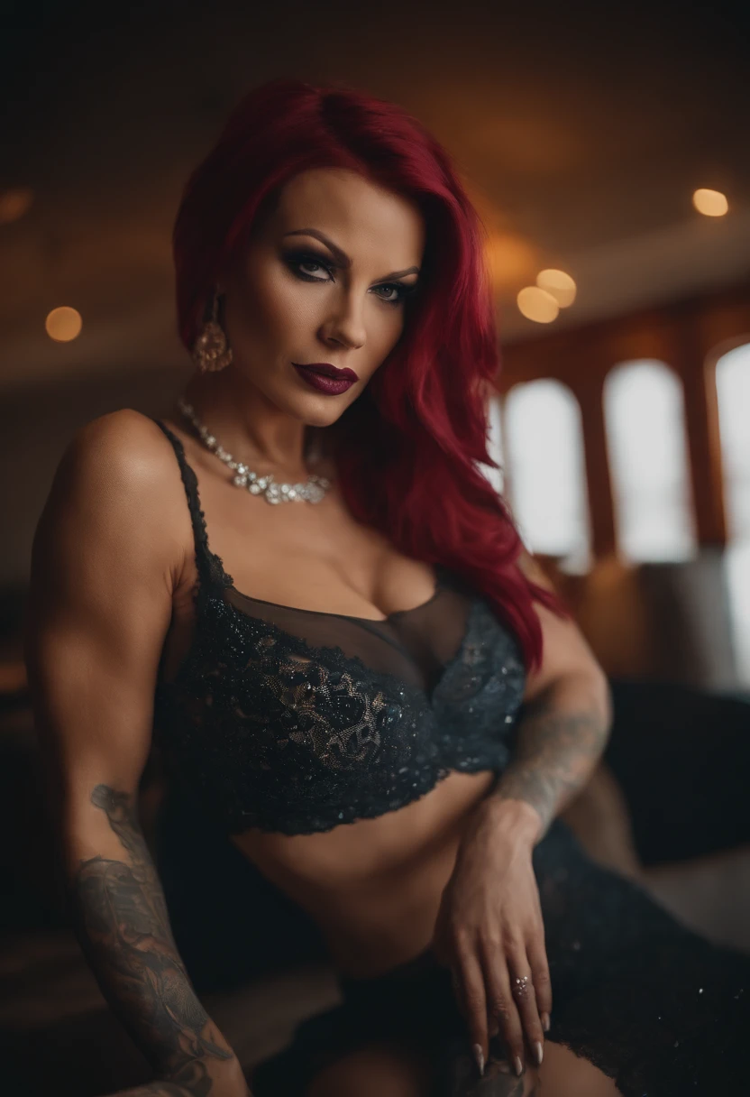 anna bell peaks. beatiful face. naked body. spreading legs. muscular legs and abdomen. the vagina is visible. Anus visible. stockings on the legs. high-heeled shoes on her feet. big breastes. Mucus leaks from the vagina.