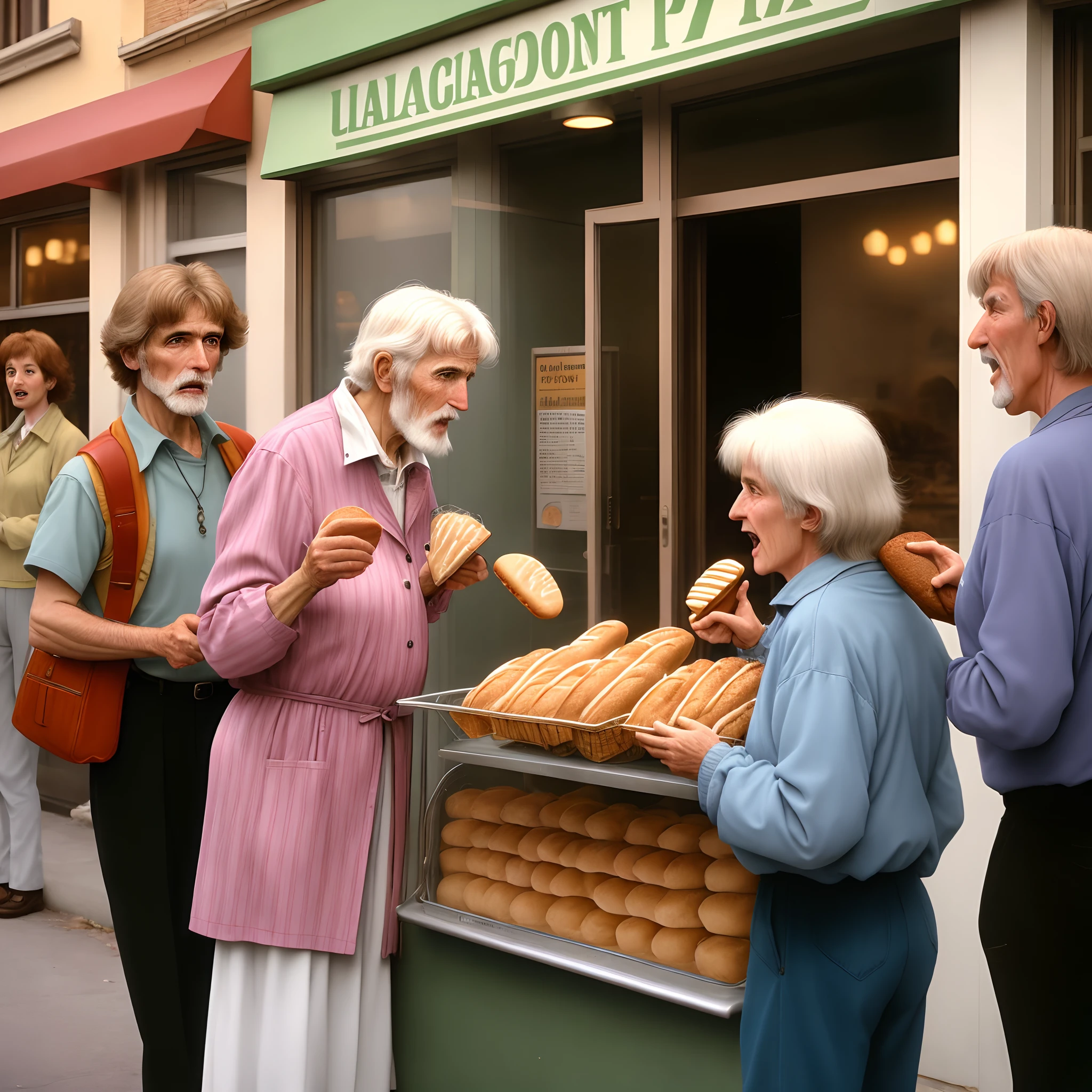 Old-timers begging for bread to death 1980s Outside Italian feeling 80s 1000s building