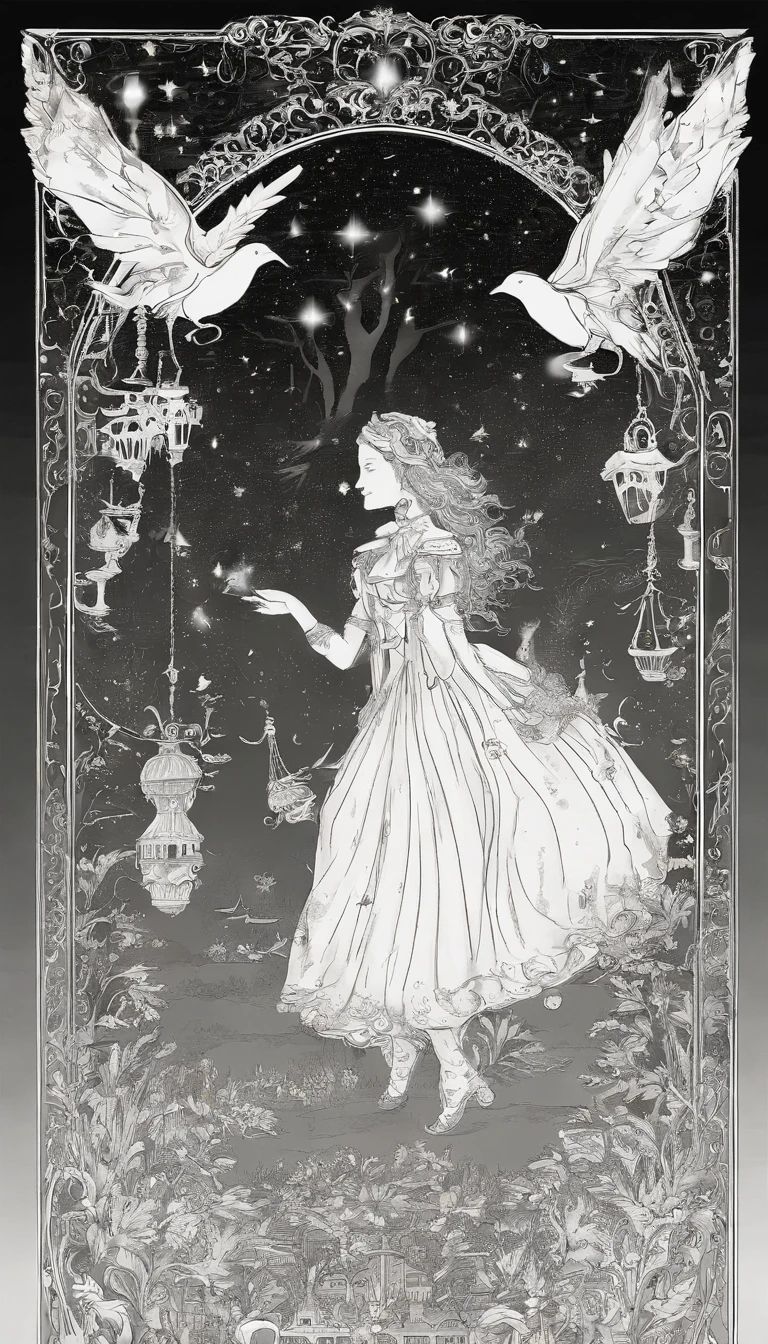 (Silhouette art,) (((arte em papel cortado,A world where only black exists:1.3),European Middle Ages,fantasy,adventuring,tarot cards,A young adventurer with a big smile,Carrying a small backpack,Eyes full of curiosity and courage。