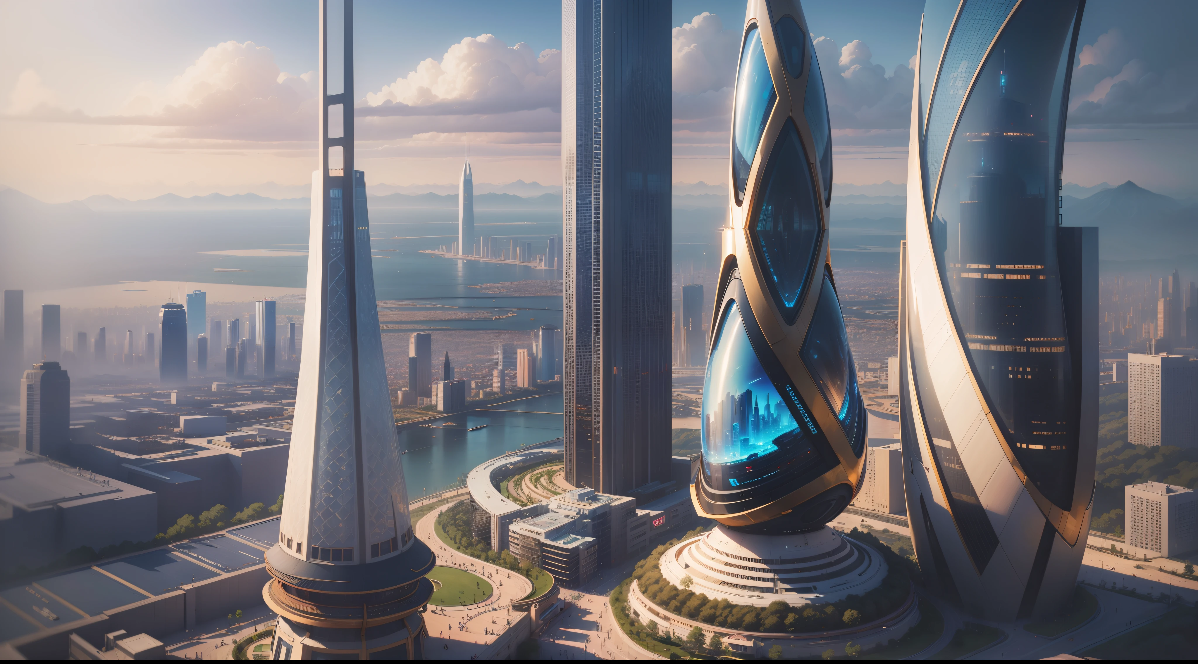 (top-quality,tmasterpiece,超A high resolution8K),(cyber punk perssonage,Cidade futuristica),(Dream, sfv),(epcot),(skyscrapper),(Chinese style buildings)