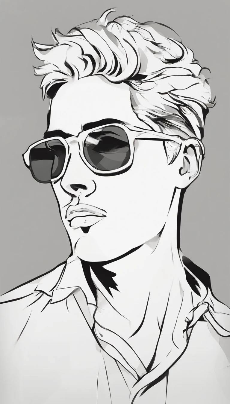 Develop an image that shows the boy in glasses as a symbol of restlessness, com elementos visuais que transmitam sua busca por significado na vida dos protagonistas