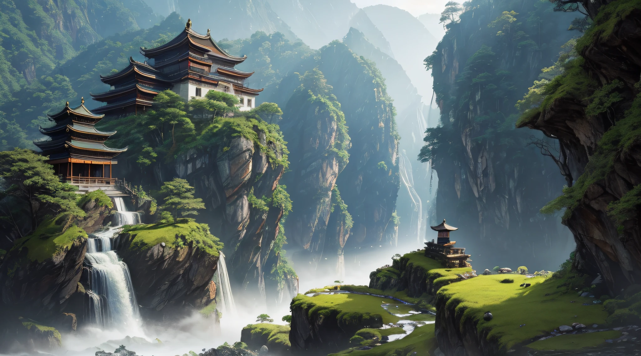 (best quality,4k,8k,highres,masterpiece:1.2),ultra-detailed,(realistic,photorealistic,photo-realistic:1.37),Dragon Hunter Exploring the Mountains of China,dragon,adventurous,brave girl,ancient Chinese attire,exquisite detailed embroidery,swordfighting,dragon scales,ferocious dragons,towering rocky mountains,misty clouds,ancient temples,serpentine rivers,steep cliffs,pristine waterfalls,traditional Chinese architecture,peaceful harmony with nature,calm serenity amidst wilderness,subtle shades of green,soft sunlight filtering through trees,dappled forest floor,sharp rocky edges,ominous darkness contrasting with bright highlights,authentic Chinese ink wash style,subtle brush strokes,delicate washes,ethereal atmosphere,rich cultural heritage,lush vegetation,vibrant flora,majestic water bodies,hidden caves,treacherous paths,ancient artifacts,mystical energy,whispering winds,sense of mystery,solemnity in the air,adrenaline rush,heroic spirit,adventure-filled journey,building suspense,endless possibilities.