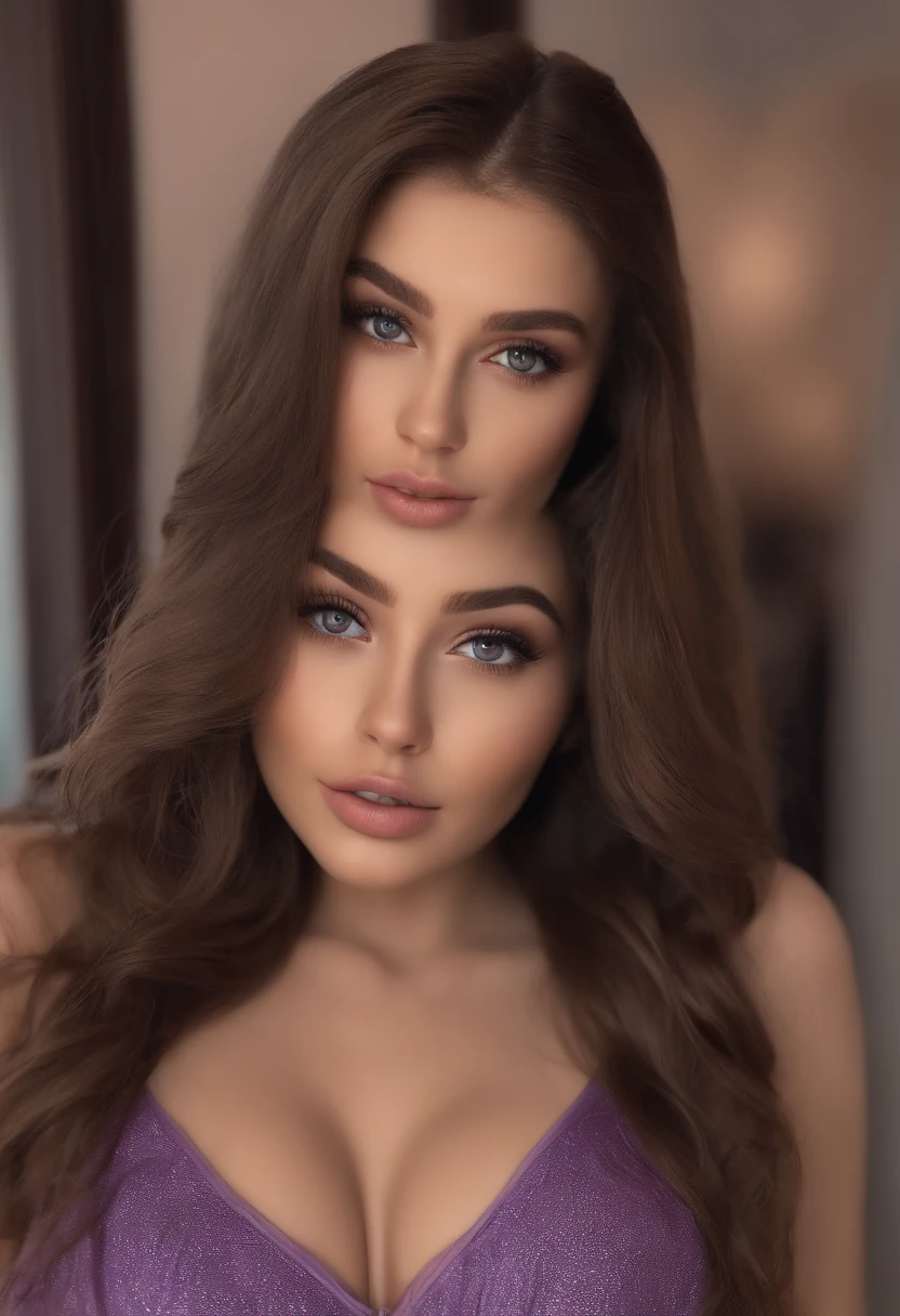 arafed woman fully , sexy girl with brown eyes, ultra realistic, meticulously detailed, portrait sophie mudd, brown hair and large eyes, selfie of a young woman, dubai eyes, violet myers, without makeup, natural makeup, looking away from the camera, face with artgram, subtle makeup, stunning full body standing with a towle on , in the shower, medium to large size bust