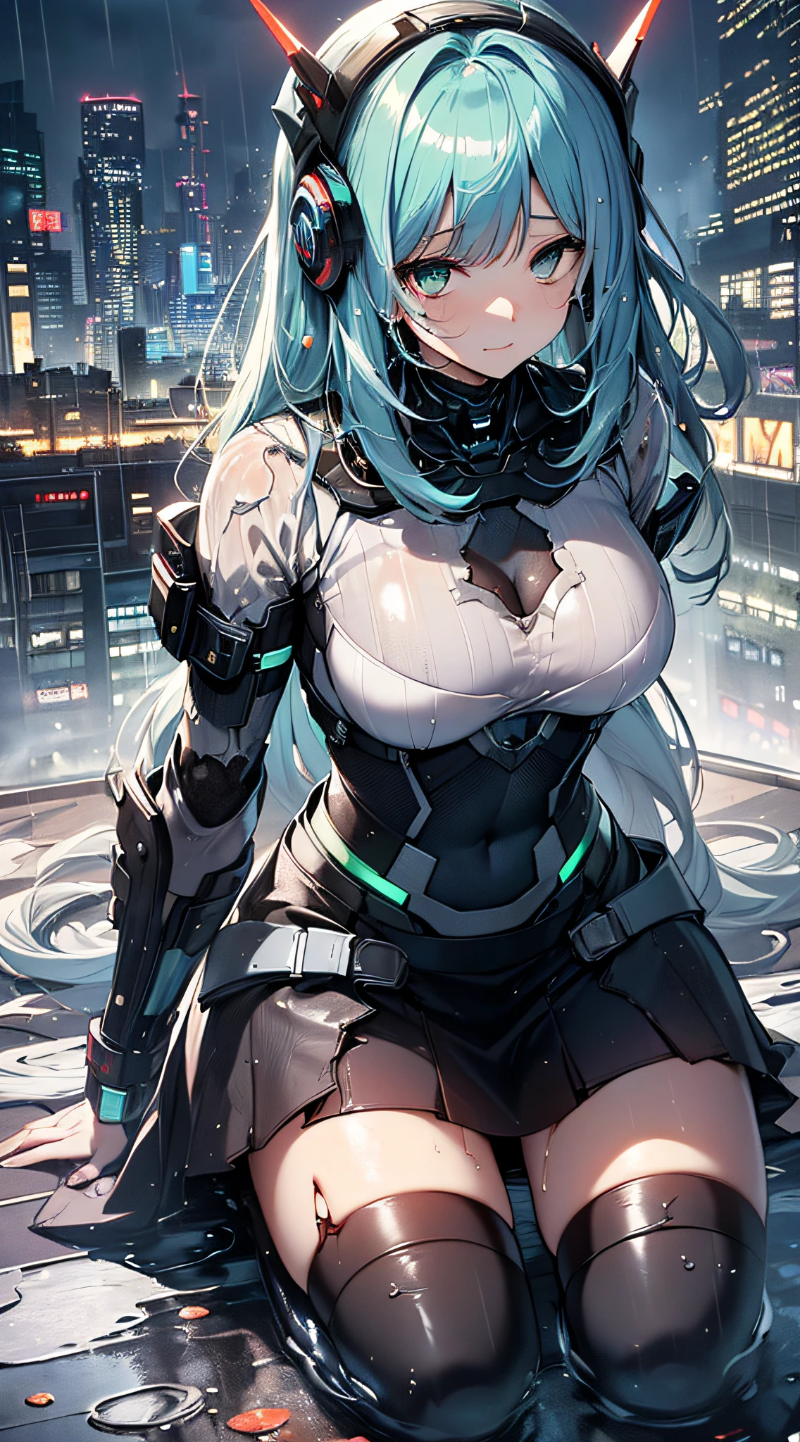 anime moe images、a beauty girl、Futuristic cities、during daytime、Sloppy plump body、Colossal tits、Archaic Smile、thick thight、Damp with sweat、Full nipple visible、Full view of genitals、swim wears、Gal、with blush cheeks、超A high resolution、Anatomically correct human body、fullnude、amazon style tattoo、cyberpunked