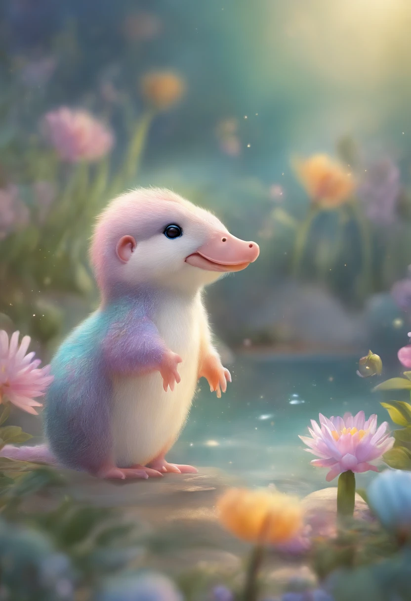 (PastelColors:1.3)、(Cute illustration:1.3)、(watercolor paiting:1.1)、 Chibi:1.2、
Detailed background、1 platypus 、Beautifully detailed、Moya、colourfull、marble、Particles of light、patterns、
Detailed drawing、Vibrant colors、striking contrast、intricate detailes、Delicate depiction、Luminescent、