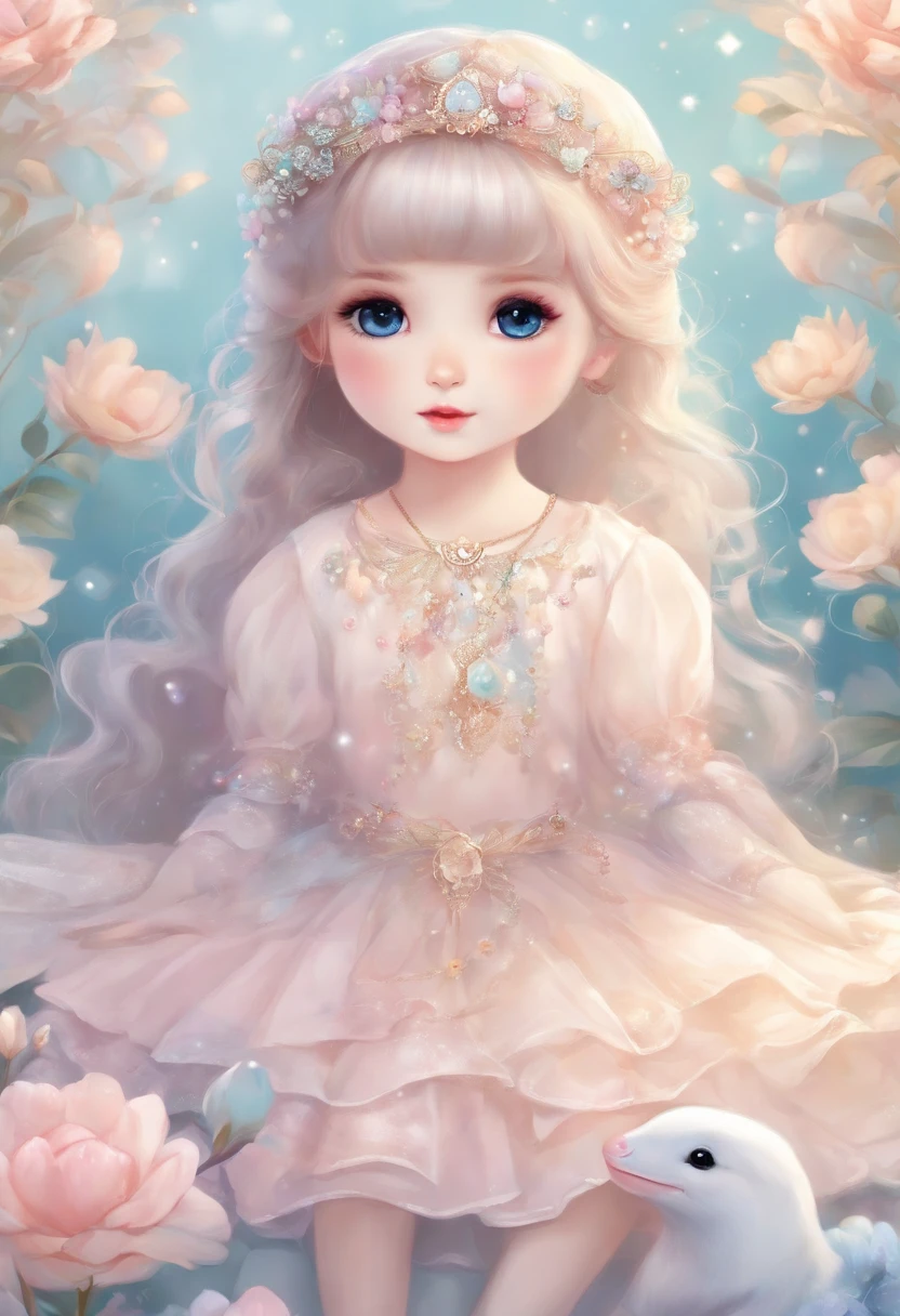 (PastelColors:1.3)、(Cute illustration:1.3)、(watercolor paiting:1.1)、 Chibi：1.2、
Detailed background、1 platypus 、Beautifully detailed、Moya、colourfull、marble、Particles of light、patterns、 
Detailed drawing、Vibrant colors、striking contrast、intricate detailes、Delicate depiction、Luminescent、