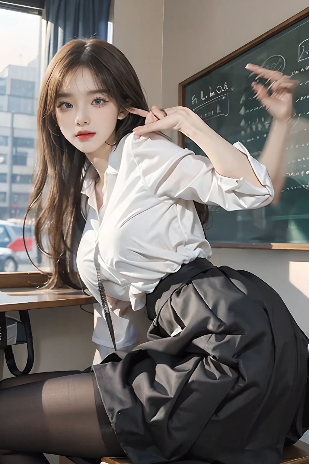 ((top-quality、8K、masterpiece:1.3))、foco nítido:1.2、(realisitic、Photorealsitic:1.37)、((angry looking face))、Beautiful Face Woman、32years old、long eyeslashes、Colorcon、Big 、delicated、Very detailed eyes、Highly detailed eyebrows、(Sharp Eyebrows)、(Thin eyebrows)