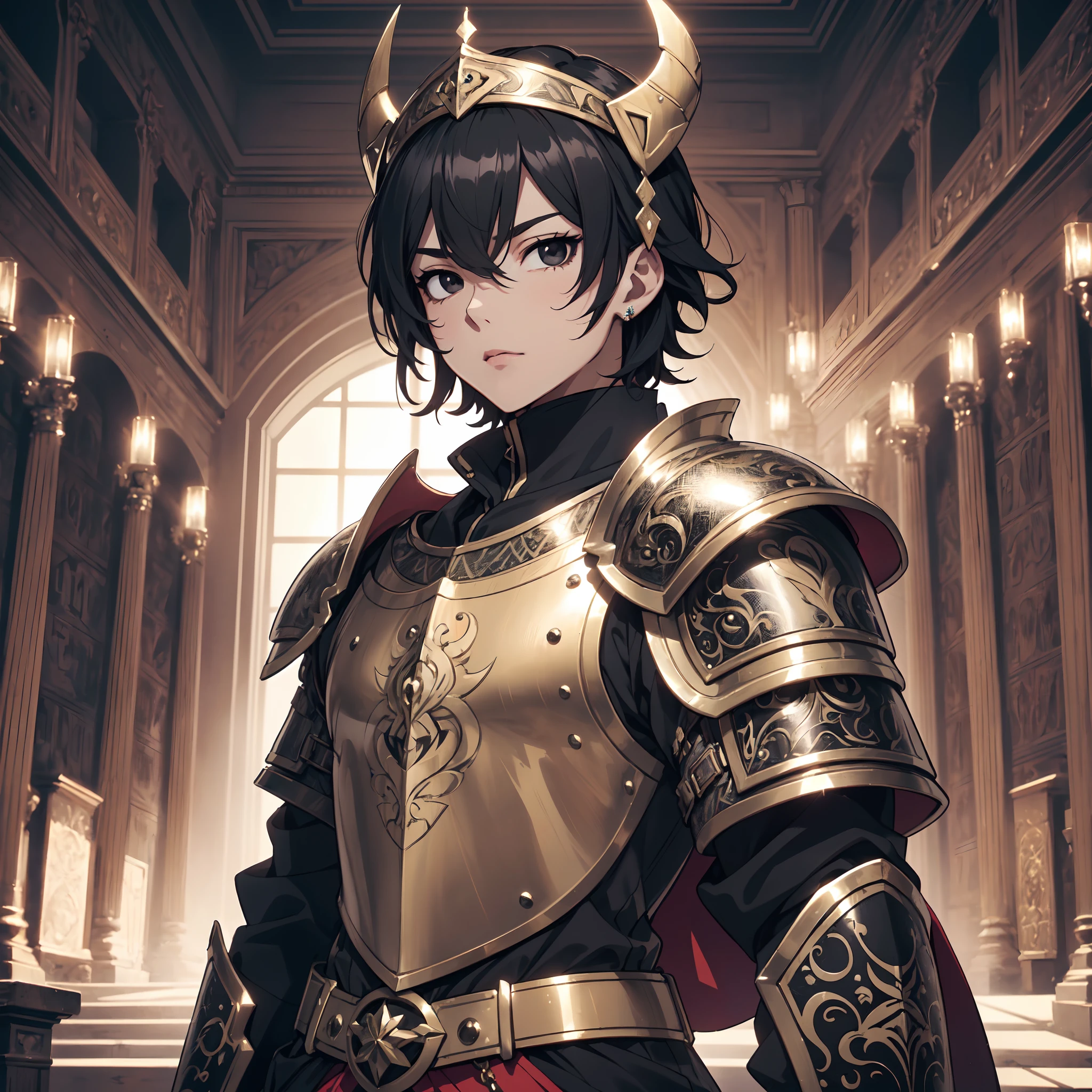 128K Ultra High Definition,
128K Ultra High Quality,
128K Ultra High Resolution,
Best Definition,
Best Quality,
Best Resolution,
Perfectly Detailed,
Perfectly Designed,
Extremely Detailed,
Extremely Designed,
Hyper Detailed,
Hyper Definition,
Hyper Quality,
Hyper Resolution,
Masterpiece,
(((Anime))),
Body Shot,
(((Boy))),
Handsome,
Muscular Body,
(((Black Short Hair))),
(((Black Eyes))),
(((Hyper Detailed & Perfectly Designed Bronze Armor Plates))),
(((Hyper Detailed & Perfectly Designed Engraving Jeweled Baron Armor With Headpiece))),
(((Inside Of Medieval Royal Palace Background Scenery))),