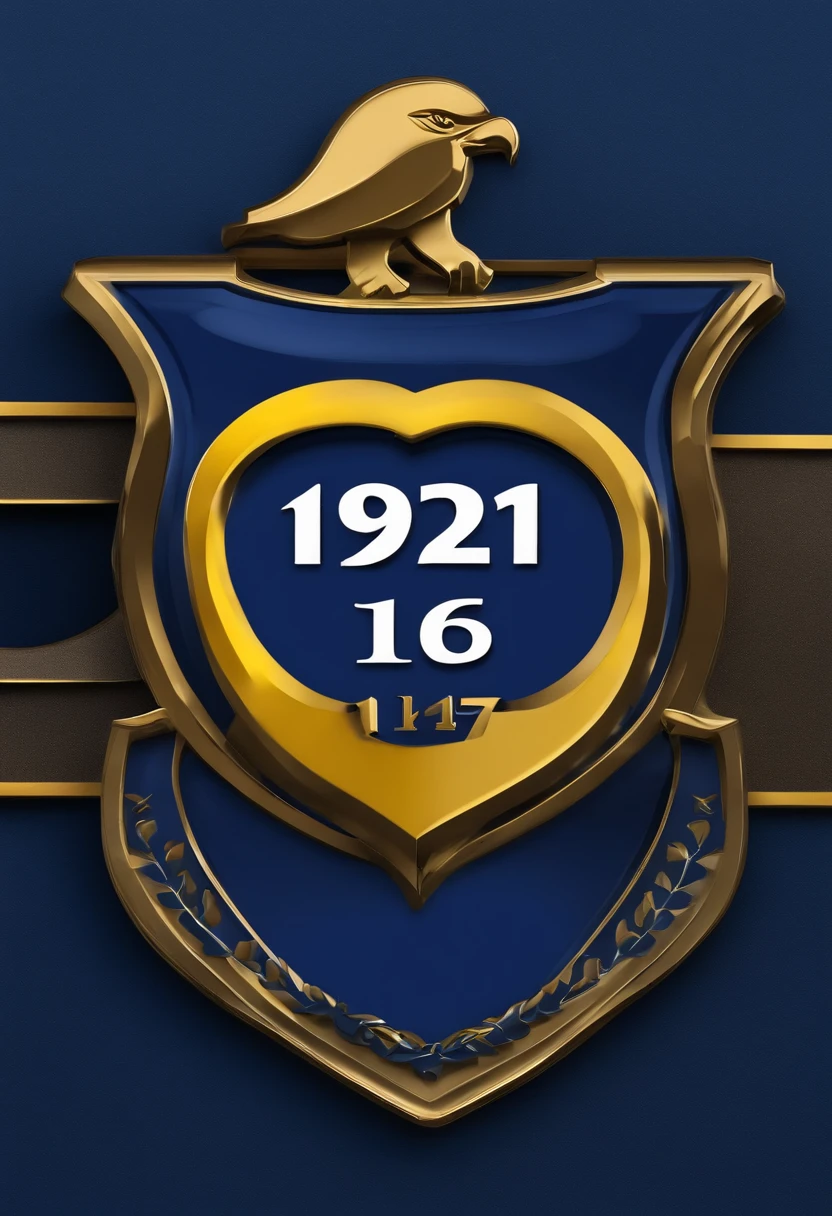 Make a marine blue wallpaper for iphone 14 pro max with the Fenerbahce logo in the middle and smooth fade with the 1907 numbers