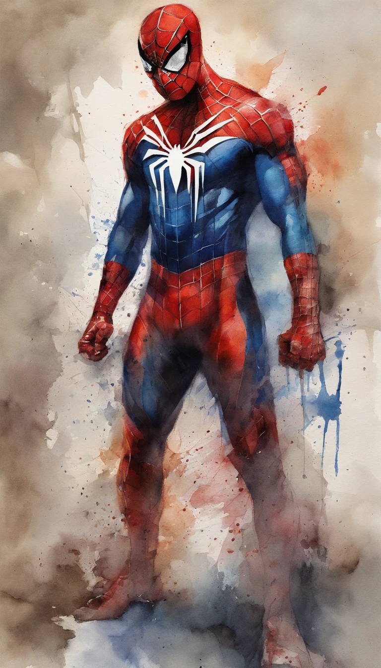Homem aranha,realista,hiper realismo, Athletic muscle,com o trage vermelho e azul saturado com textura. E uma jaqueta por cima do traje