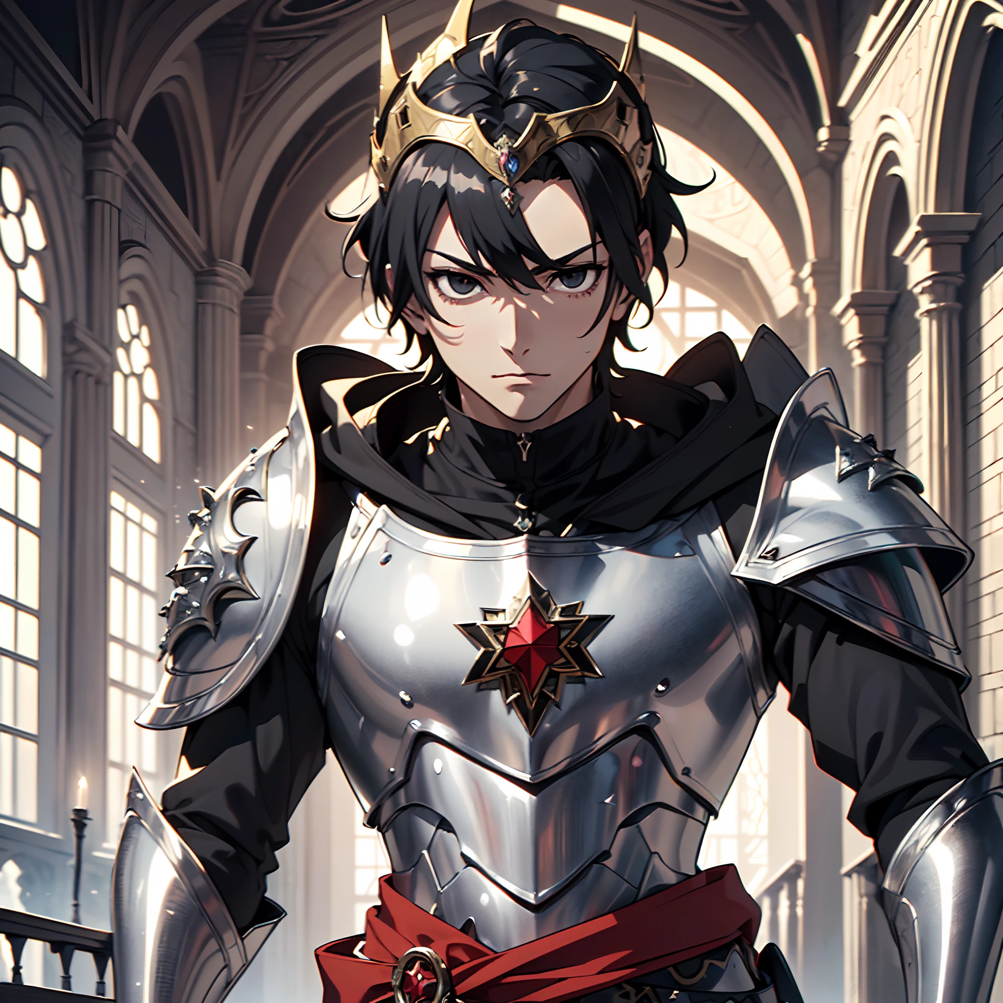 128K Ultra High Definition,
128K Ultra High Quality,
128K Ultra High Resolution,
Best Definition,
Best Quality,
Best Resolution,
Perfectly Detailed,
Perfectly Designed,
Extremely Detailed,
Extremely Designed,
Hyper Detailed,
Hyper Definition,
Hyper Quality,
Hyper Resolution,
Masterpiece,
(((Anime))),
Body Shot,
(((Boy))),
Handsome,
Muscular Body,
(((Black Short Hair))),
(((Black Eyes))),
(((Hyper Detailed & Perfectly Designed Silver Armor Plates))),
(((Hyper Detailed & Perfectly Designed Engraving Jeweled Baron Armor With Headpiece))),
(((Inside Of Medieval Royal Palace Background Scenery))),