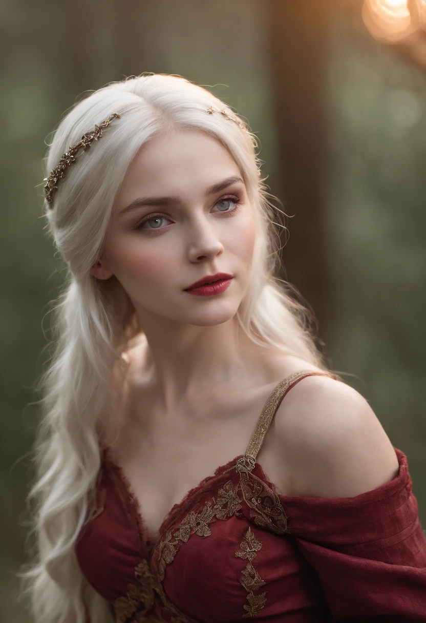 (((a deep reddish wound crosses her left cheek))) fair complexion, woman around 19 years old, natural white hair, distinctive green eyes, wearing kohl, slender and graceful, beautiful, candlelight in a medieval setting, ultra sharp focus, realistic shot, full body, full frontal nudity, tetradic colors (scar:1.4)