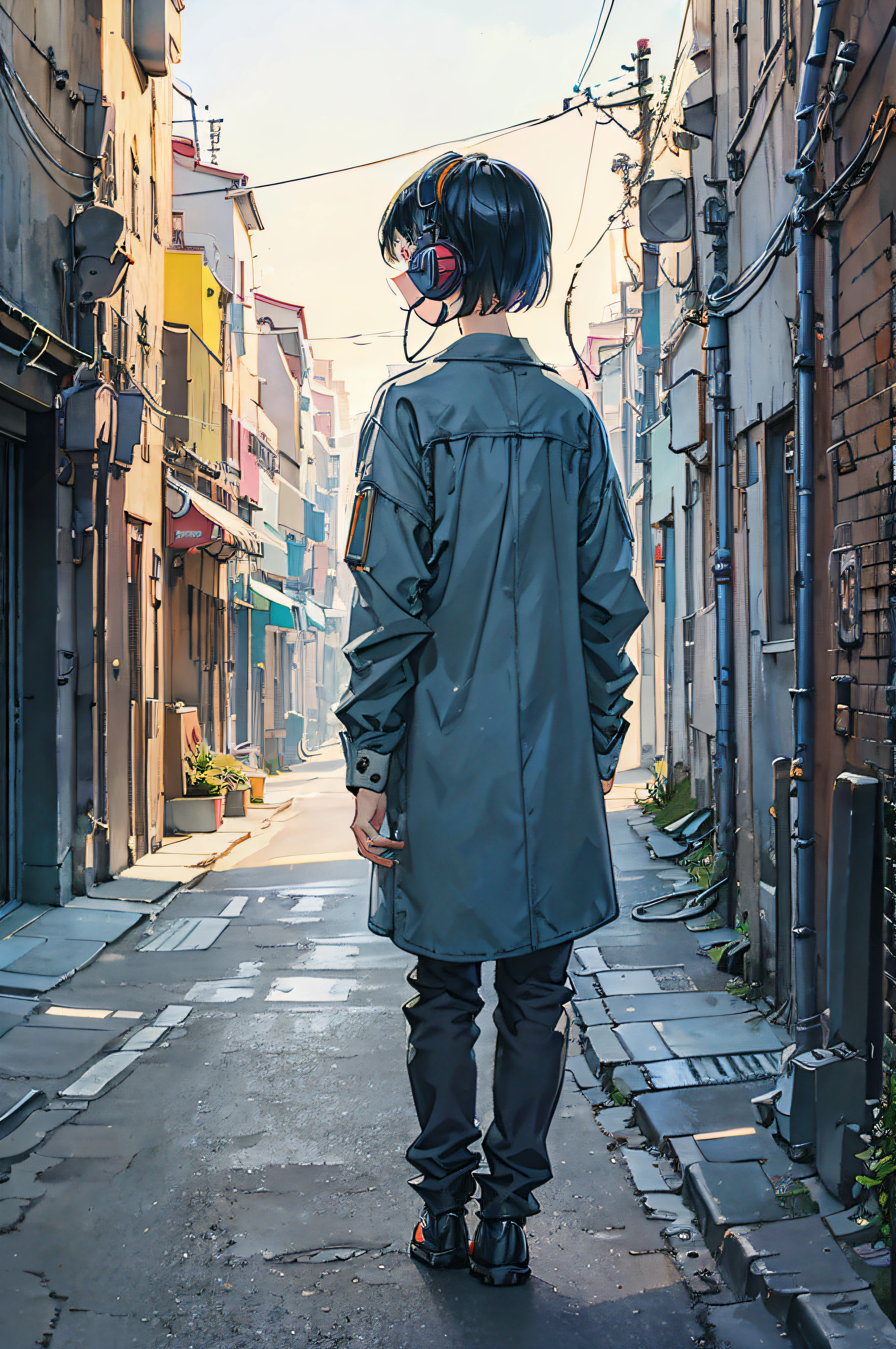 Wearing headphones、Back alley、Bob Girl,vinland,