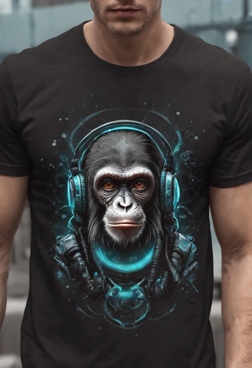 Una figura de mono futurista fumando Marijuana , con luces en los ojos, surrounded by vector t-shirt design with a burger in hand Ready to vibraprint, Illustration of the cyberpunk monkey, perfil, sticker, Fondo blanco limpio, vector profesional, High detail, T-shirt design, Graffiti, Paisaje urbano vibrante y futurista.Una figura de mono futurista, con luces en los ojos, surrounded by Vibraprint Ready vector t-shirt design, Illustration of the cyberpunk monkey, perfil, sticker, Fondo blanco limpio, vector profesional, High detail, T-shirt design, Graffiti, Paisaje urbano vibrante y futurista.