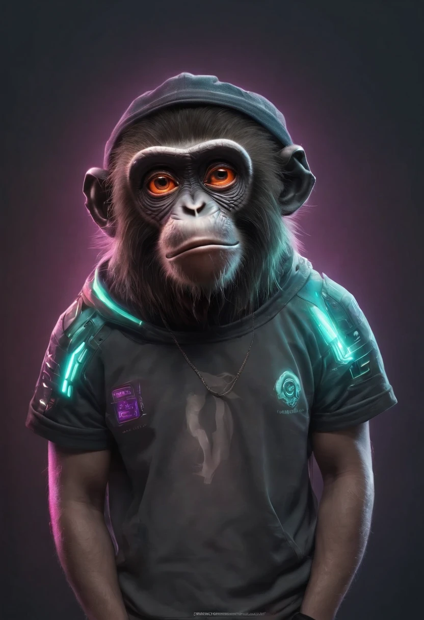 Una figura de mono futurista fumando Marijuana , con luces en los ojos, surrounded by vector t-shirt design with a burger in hand Ready to vibraprint, Illustration of the cyberpunk monkey, perfil, sticker, Fondo blanco limpio, vector profesional, High detail, T-shirt design, Graffiti, Paisaje urbano vibrante y futurista.Una figura de mono futurista, con luces en los ojos, surrounded by Vibraprint Ready vector t-shirt design, Illustration of the cyberpunk monkey, perfil, sticker, Fondo blanco limpio, vector profesional, High detail, T-shirt design, Graffiti, Paisaje urbano vibrante y futurista.