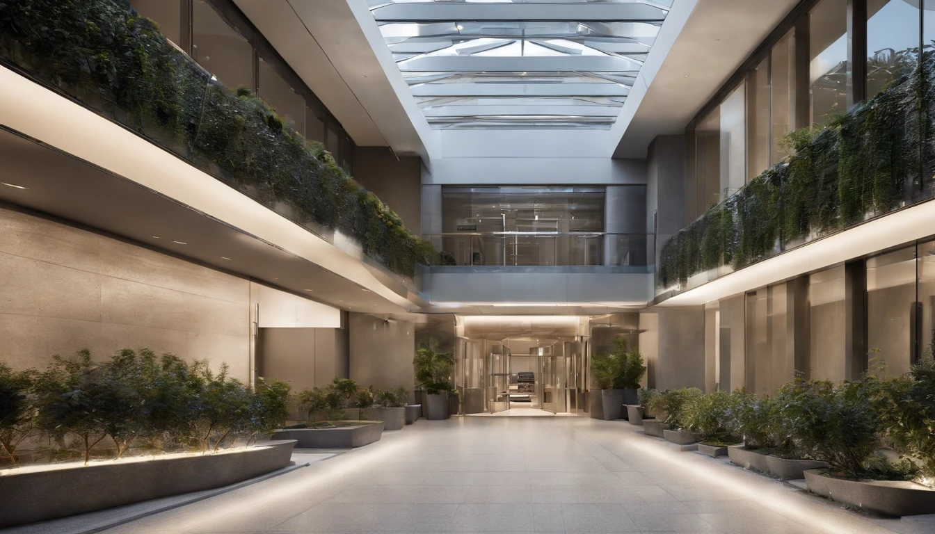 (a gray cladding elevation of a hospital entrance:1.2),detailed doorway,metallic exterior,modern architecture,reflective surface,sleek design,sturdy materials,professional craftsmanship,elegant entrance,contemporary style,crisp lines,expansive glass windows,impressive height,grand entrance,ambient lighting,subtle textures,high-quality finishes,vibrant greenery,well-maintained landscaping,spacious and inviting,calm and serene atmosphere,peaceful and soothing ambience,serene color palette,soft natural lighting,patient-friendly environment,accessible design,comfortable waiting area,enduring and timeless facade,harmonious and welcoming space,tranquil outdoor seating area,impressive first impression,hospitable and warm ambiance