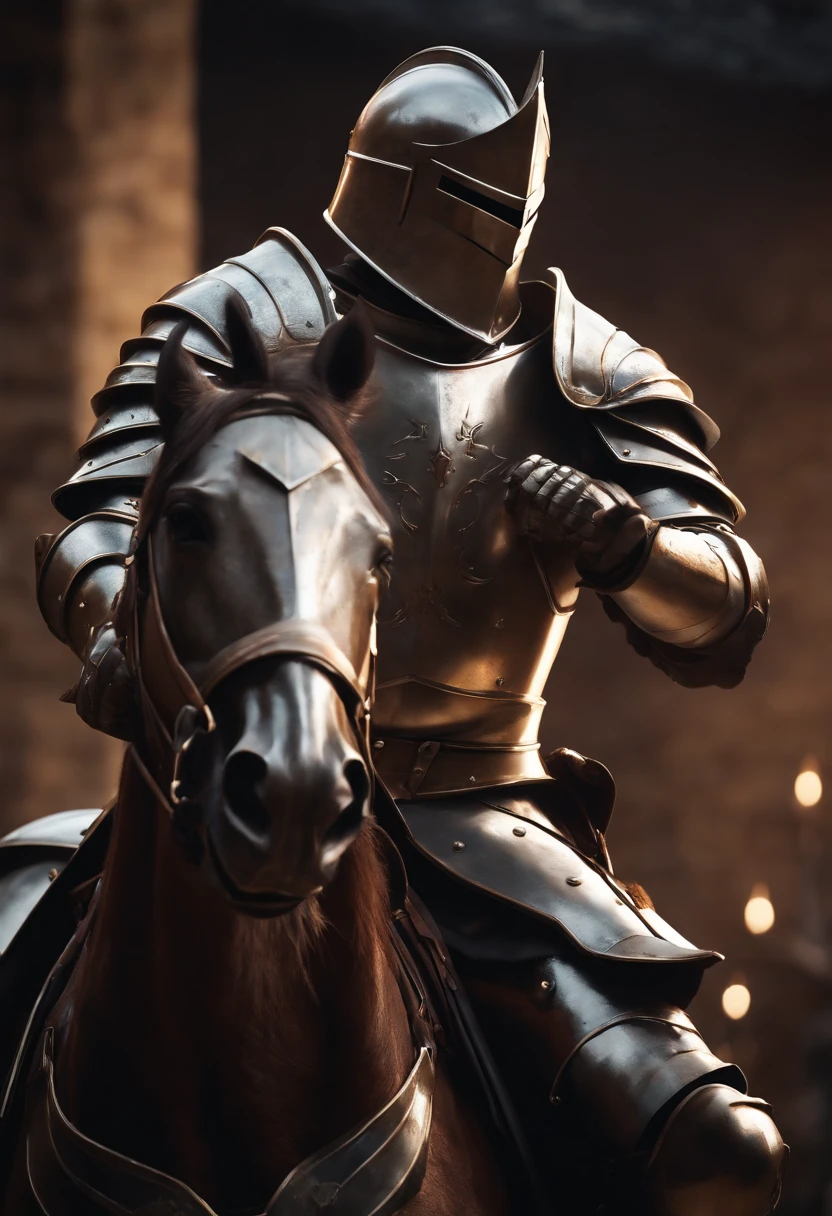 Knight in shining armor, heroic pose, majestic, realistic, detailed armor, dramatic lighting, dynamic composition, digital painting by Greg Rutkowsky and ArtStation trending, 4k resolution, epic cinematic concept art, powerful presence.