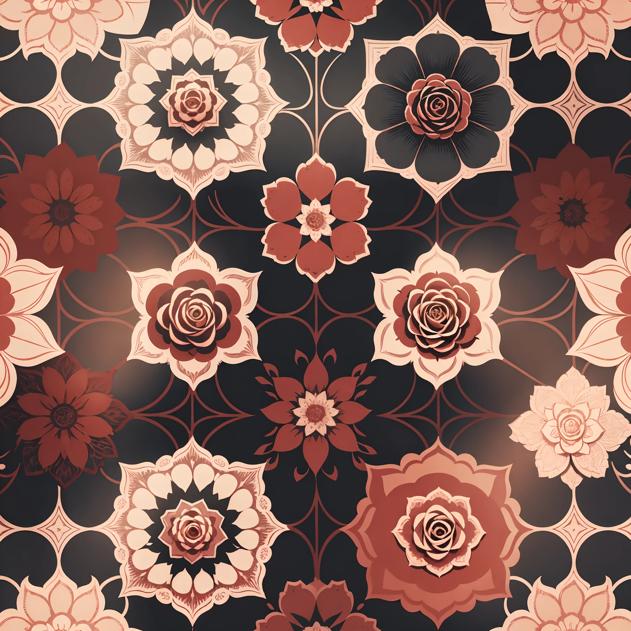 vintage rose pattern tile vector --auto --s2