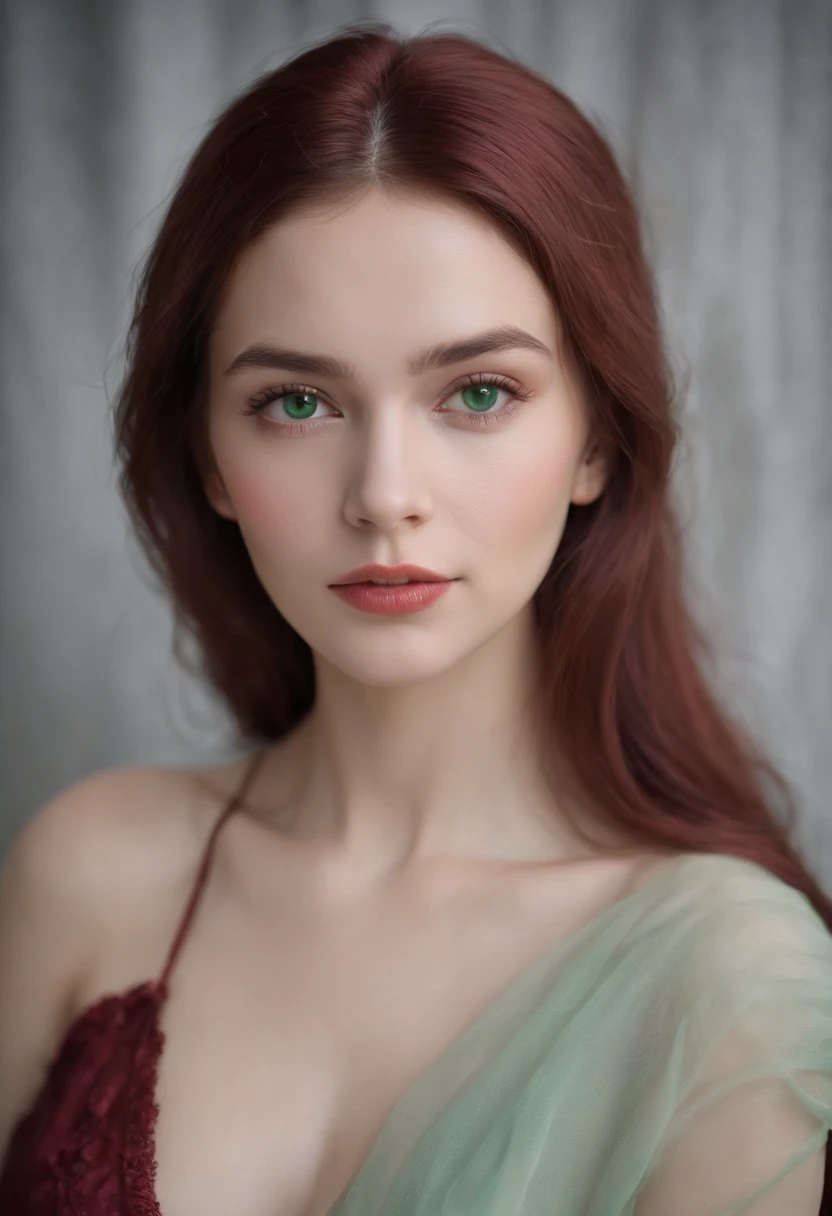 (((A deep reddish scar runs on her left cheek))) light skinned, Women around 19 years old, Natural gray hair, Distinctive green eyes, Wearing a call, slender and graceful,,, Beautiful, Candlelight in a medieval atmosphere, Ultra Sharp Focus, realistic shot, Modern swimwear、Black Color (Scar:1.4)