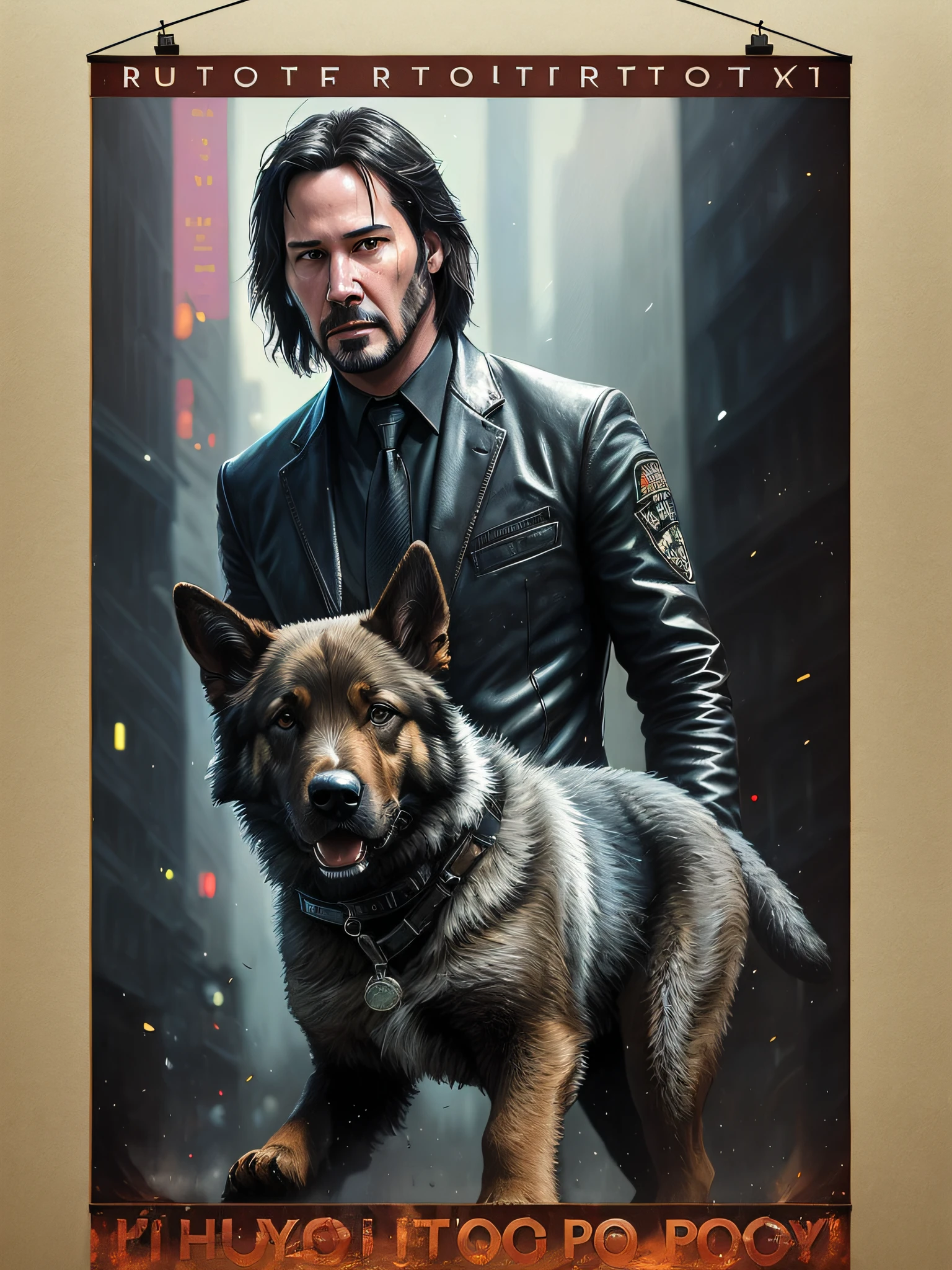 Keanu Reeves as Jonh wick walking whit puppy German Shepherd, vhs effect, (poster:1.6), poster on wall, nostalgia, movie poster, portrait
(skin texture), intricately detailed, fine details, hyperdetailed, raytracing, subsurface scattering, diffused soft lighting, shallow depth of field, by Oliver Wetter,
Intricate, High Detail, Sharp focus, dramatic, photorealistic painting art by (greg rutkowski:1.4), bokeh