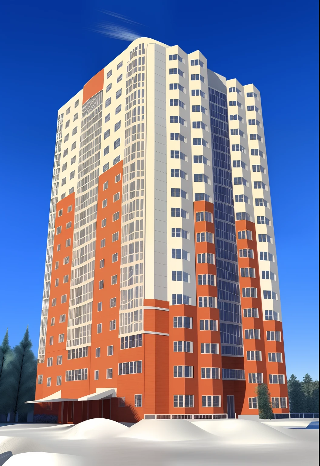Architectural 3D visualization, 3D Max Style, Crown render, Revit. Detailed; Clear, Straight Drawing Lines, Similarity to the original. The style is realistic