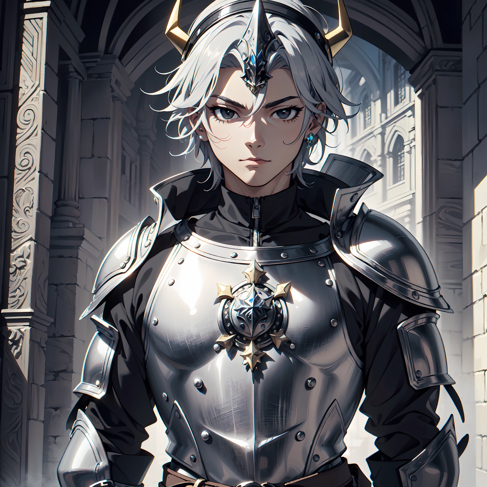128K Ultra High Definition,
128K Ultra High Quality,
128K Ultra High Resolution,
Best Definition,
Best Quality,
Best Resolution,
Perfectly Detailed,
Perfectly Designed,
Extremely Detailed,
Extremely Designed,
Hyper Detailed,
Hyper Definition,
Hyper Quality,
Hyper Resolution,
Masterpiece,
(((Anime))),
Body Shot,
(((Boy))),
Handsome,
Muscular Body,
(((Black Short Hair))),
(((Black Eyes))),
(((Hyper Detailed & Perfectly Designed Silver Armor Plates))),
(((Hyper Detailed & Perfectly Designed Engraving Jeweled Baron Armor With Headpiece))),
(((Inside Of Medieval Royal Palace Background Scenery))),