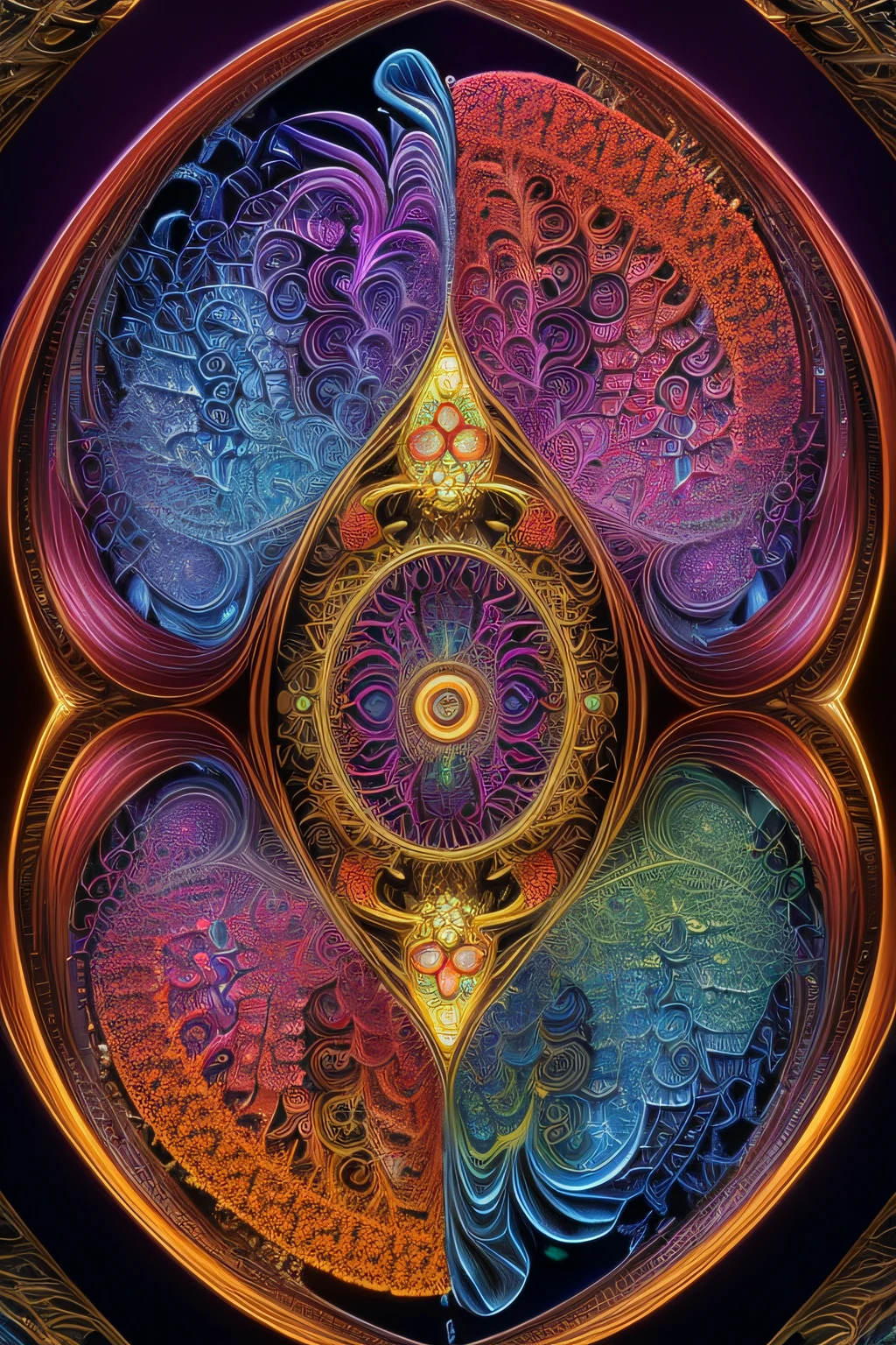 (masutepiece, of the highest quality, Best Quality, Official art, Beautiful and aesthetic:1.2), (1womanl), ighly detailed,(Fractal Art:1.3),Colorful,highest details, Background of fractals and mechanical steampunk details