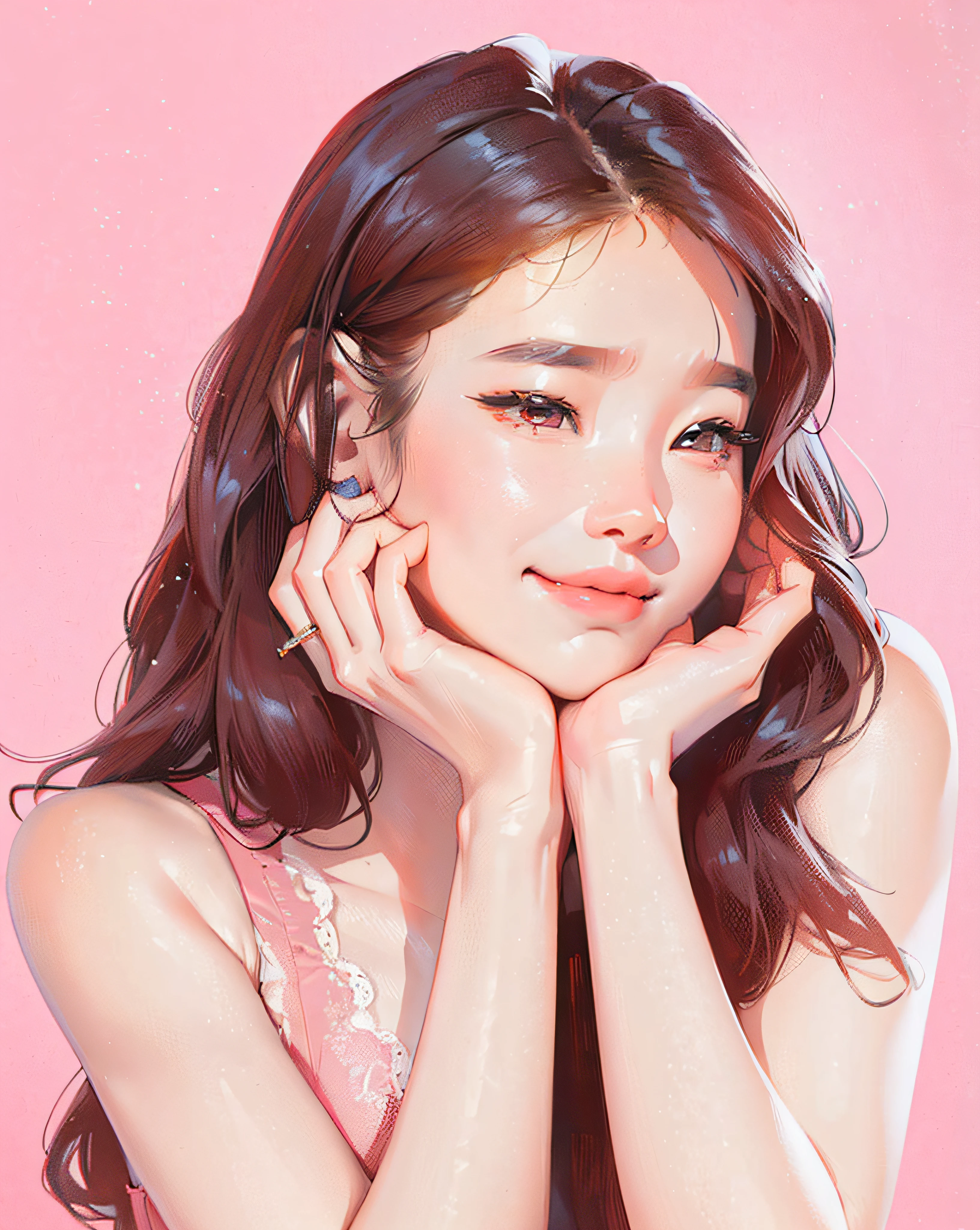 ((Best Quality, 8K, Masterpiece: 1.3)), 
best quality, ultra high res, (photorealistic:1.4),1girl,iu, Lee Ji-eun, arms behind back, colorful, clear sharp focus, soft lights, Intricate details, perfect face, a close up of a woman with long hair and a pink dress, iu, jaeyeon nam, bae suzy, with cute - fine - face, cute korean actress, wan adorable korean face, sha xi, iu lee ji-eun as a super villain, dilraba dilmurat, park ji-min, jinyoung shin, lee ji - eun