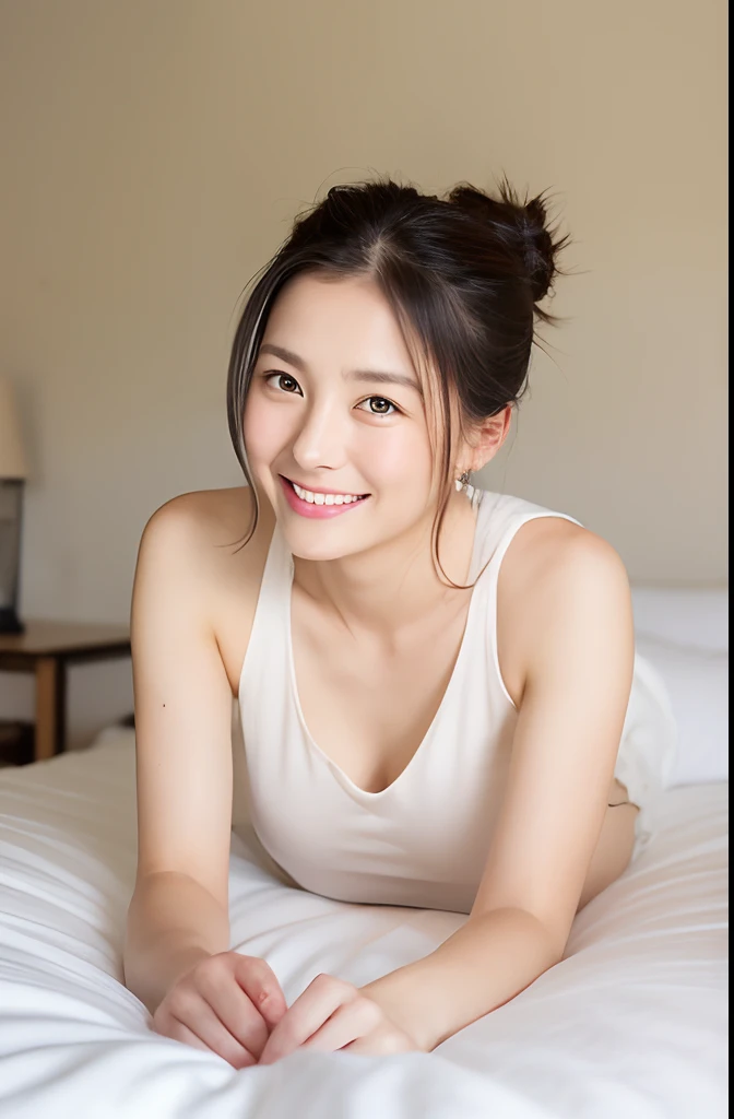 ((A masterpiece like no other in history、highest quality、woman, 65 years old、(wrinkled face:1.3)、(Wrinkled body:1.3)、grin and laugh、japanese mature、((sloppy body:1.1))、erotic lingerie、smile,