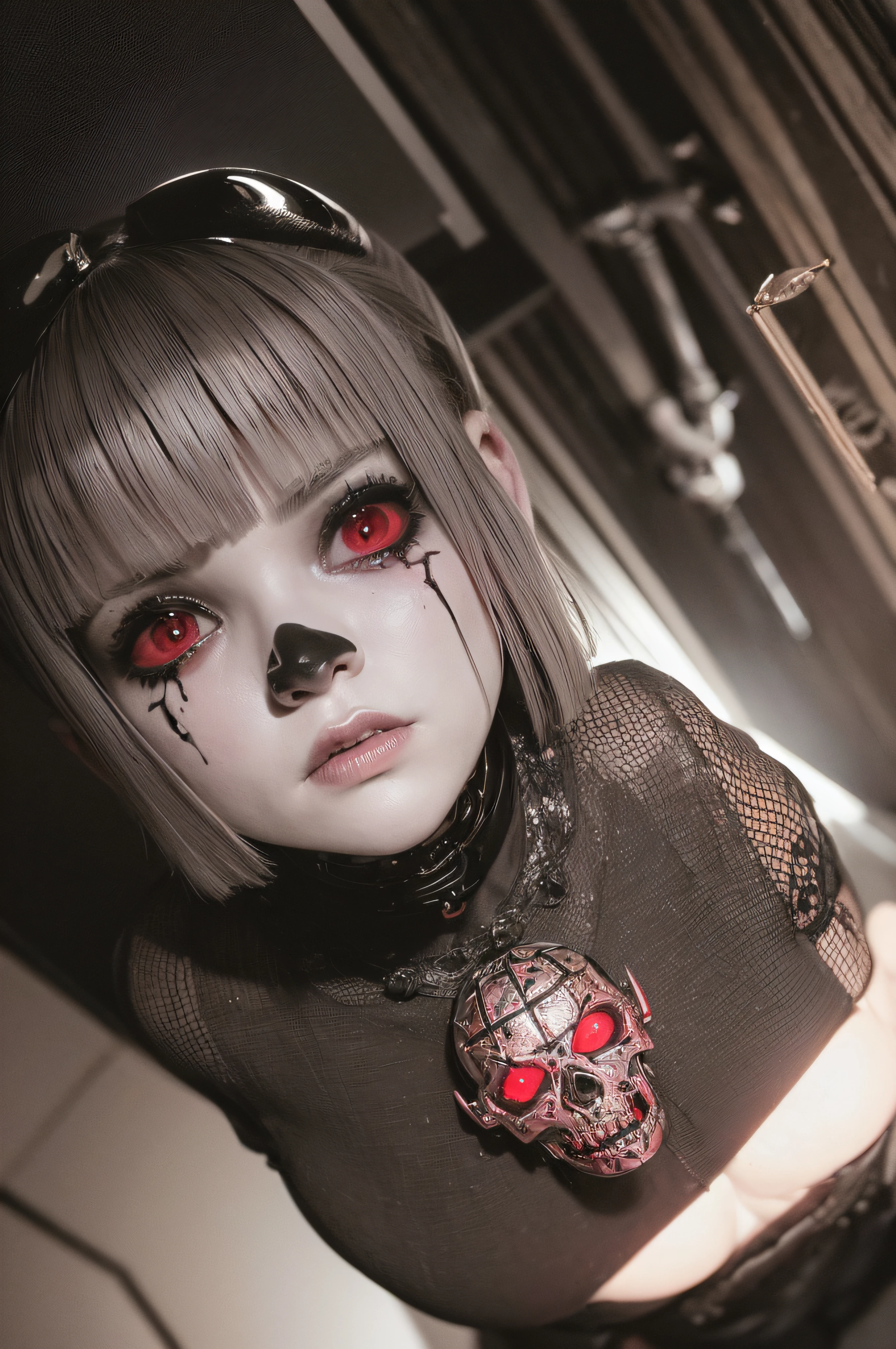 "(The best lighting, oscuro, dramatic),(feto calavera alien, Hellraiser, Cicatrices, sexy, cerebro, sangre, alas blancas sucias, una rata dentro de la cabeza, terror.),(ojos rojos, calaveras). morning light.