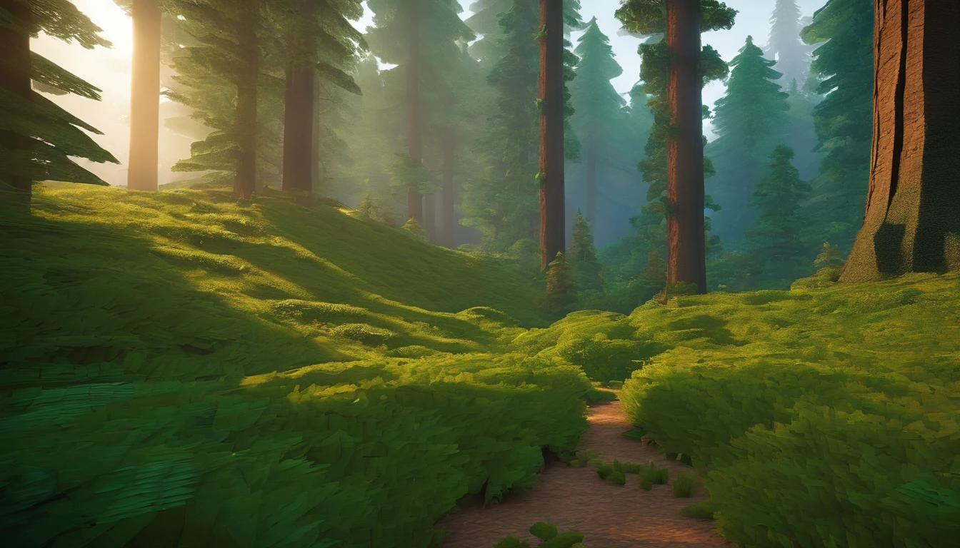 Forest in simillar to Minecraft style