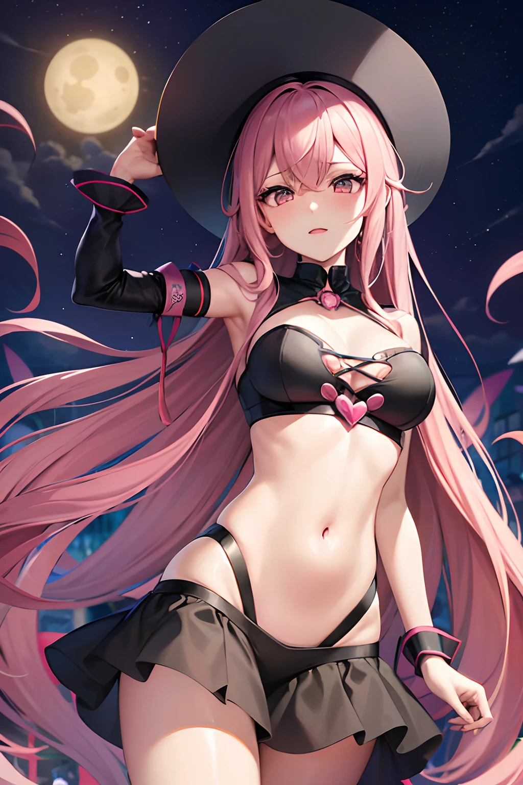 a cartoon image of a woman in a witch costume, Anya aus der Spy X-Familie, Anime Moe Kunststil, Junko Enoshima von Danganronpa, sh, Haruno Sakura, Marin Kitagawa Fanart, Anime Girl named Lucy, Offizielle Charaktergrafik, cushart krenz, Anime Best Girl, Anime girl with long hair, humanoid pink female squid girl