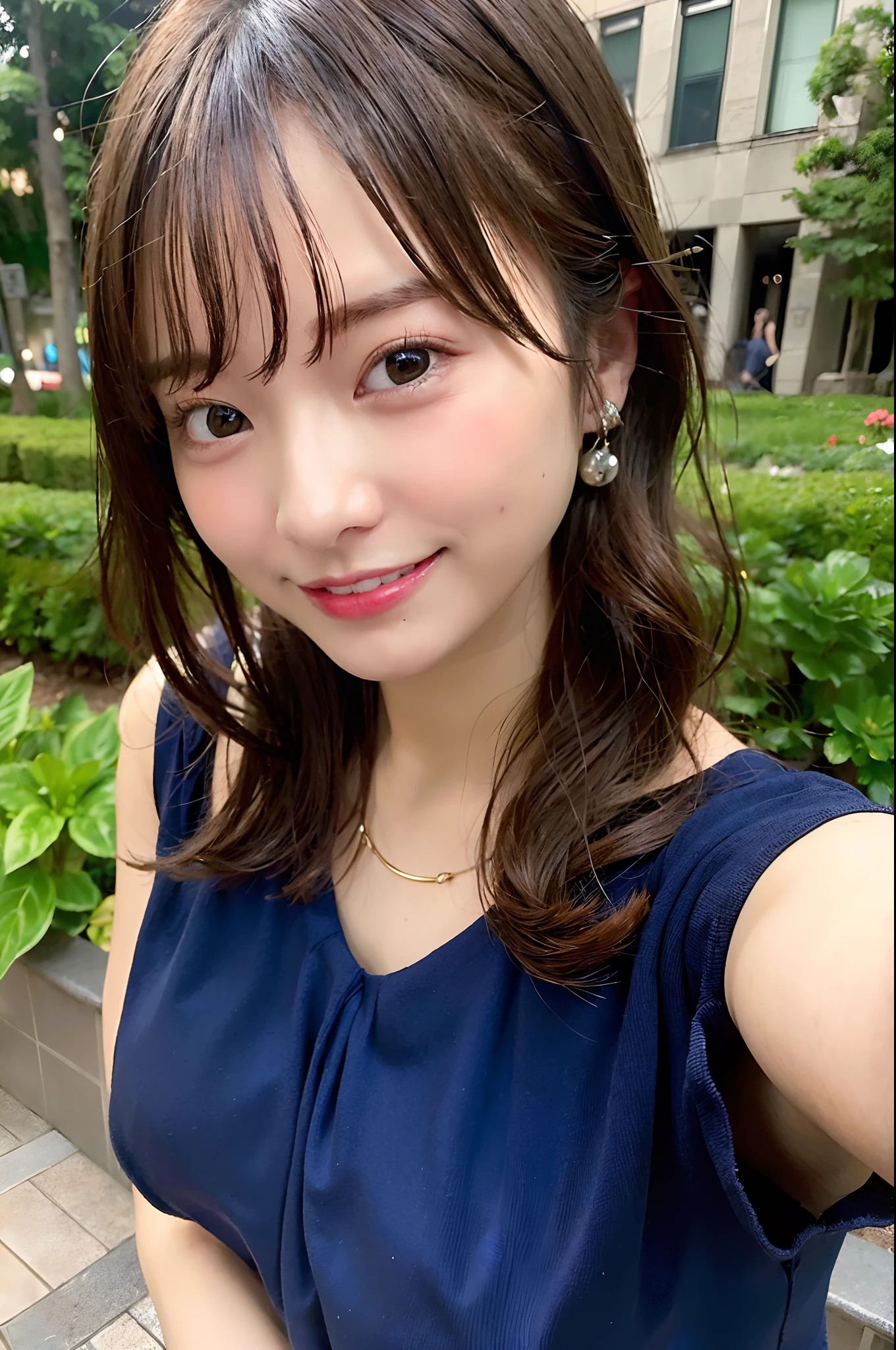 (top-quality、8K、32K、masuter piece、nffsw:1.2)、profile、(slim figure:1.2)、(s lips) 、18year old、Show your teeth and smile、耳Nipple Ring、Colossal tits、二重まぶた、shinny skin、Realistic rays、mare、beauitful face、(A smile:1.3)、crouching down、(From above:1.2)、(a closeup:1.4)、blurry backround、(Front Focus)、(Dark: 1.6)、Fantasy Art、photoRealstic、Professional Lighting、extra detailed face、Award-winning、deep-shadows、Colorful flower garden